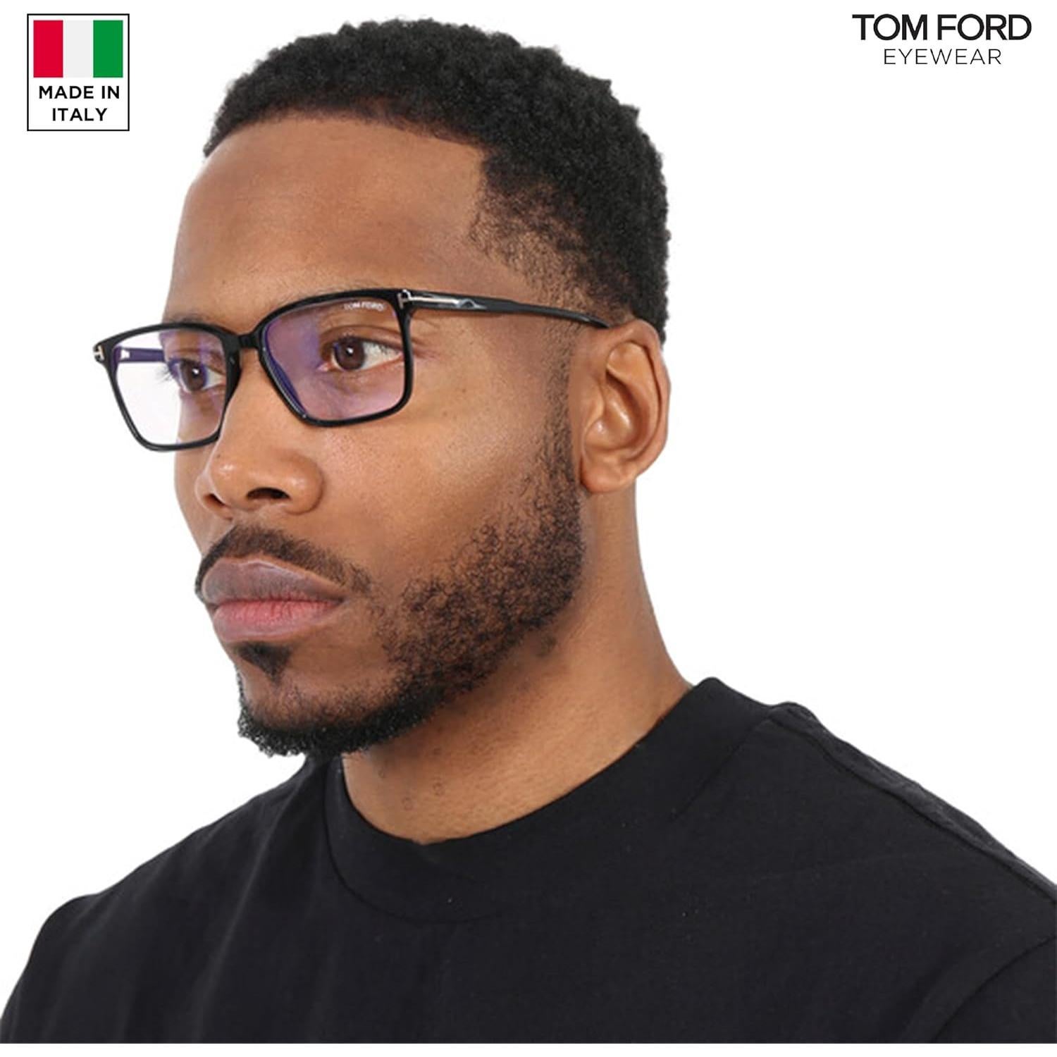 Marco de Gafas Tom Ford FT5696-B Negro Brillante + Kit de Limpieza