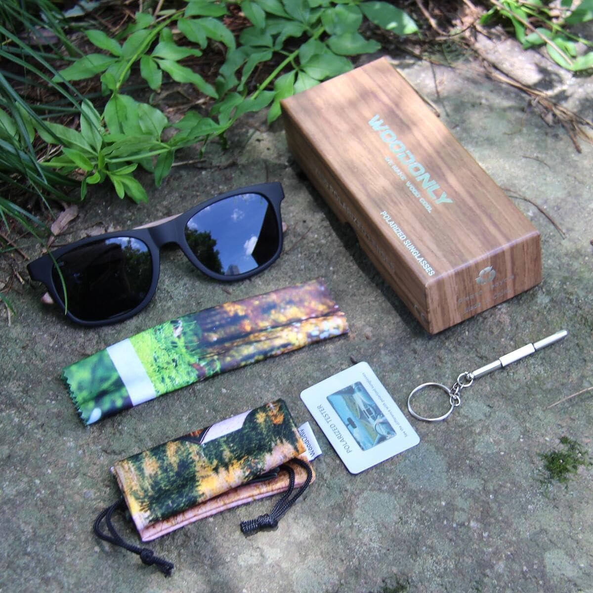 Gafas de sol polarizadas de madera WOODONLY unisex 55x49mm