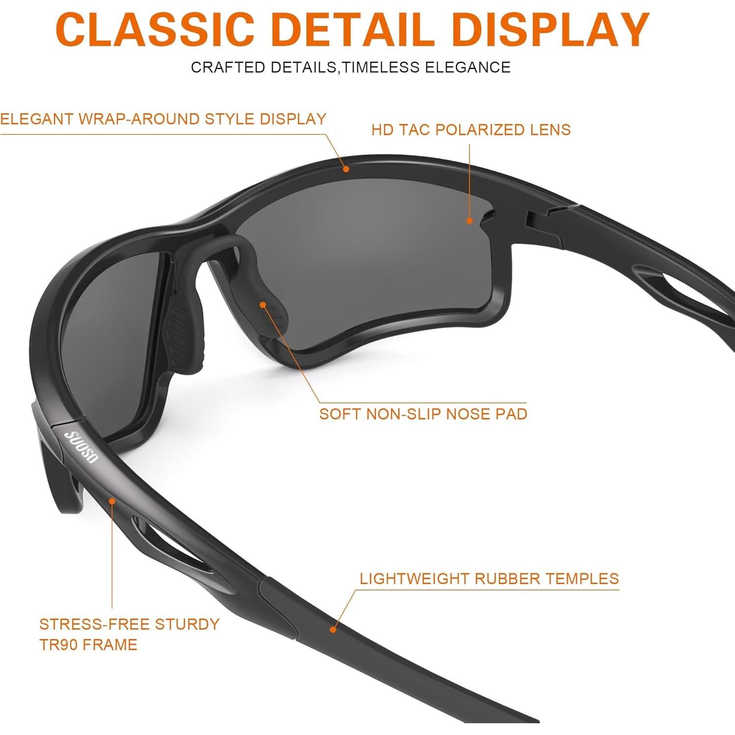 Gafas de Sol Deportivas Polarizadas Suoso UV400 TR90