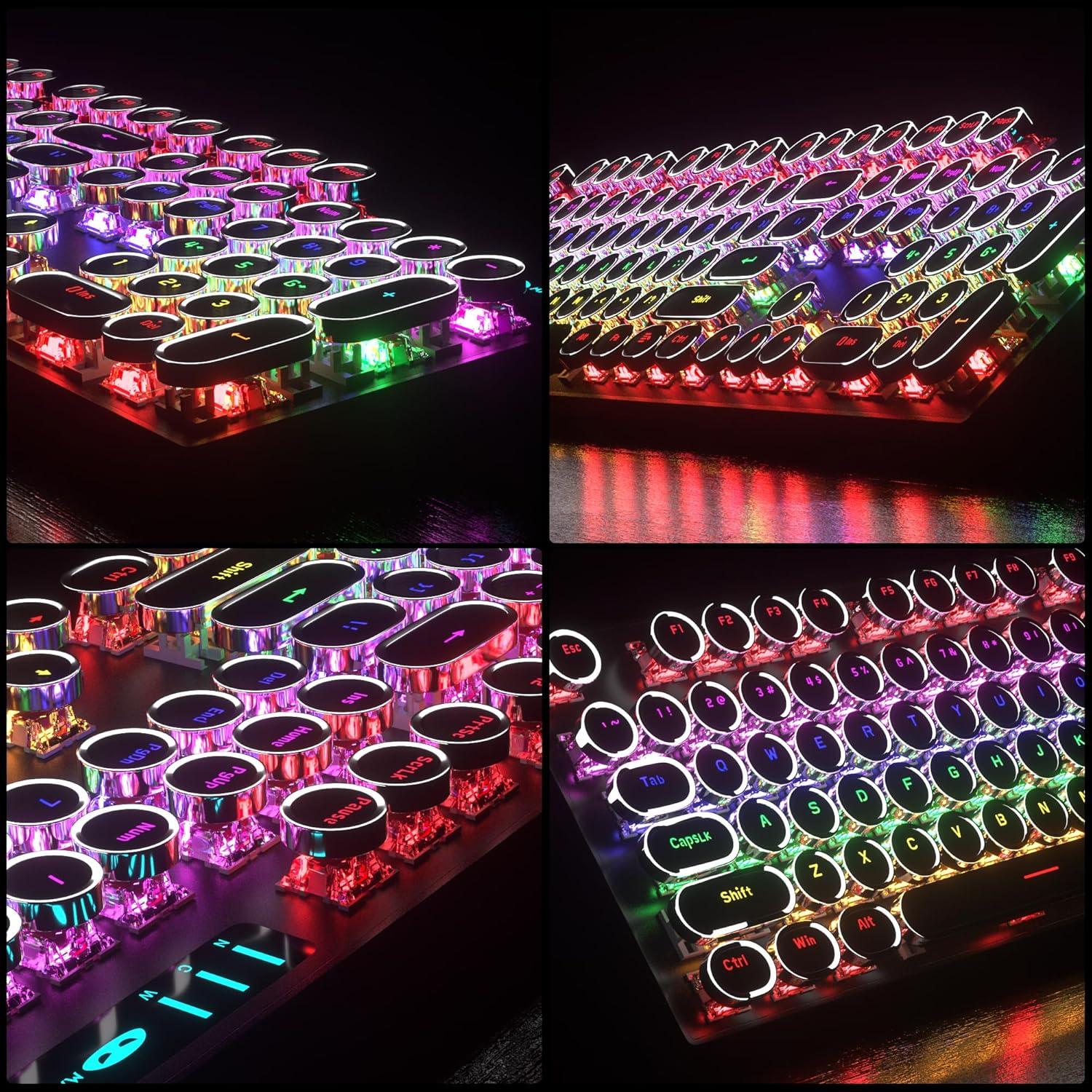 Combo Teclado y Ratón Mecánico Retro Camiysn Negro