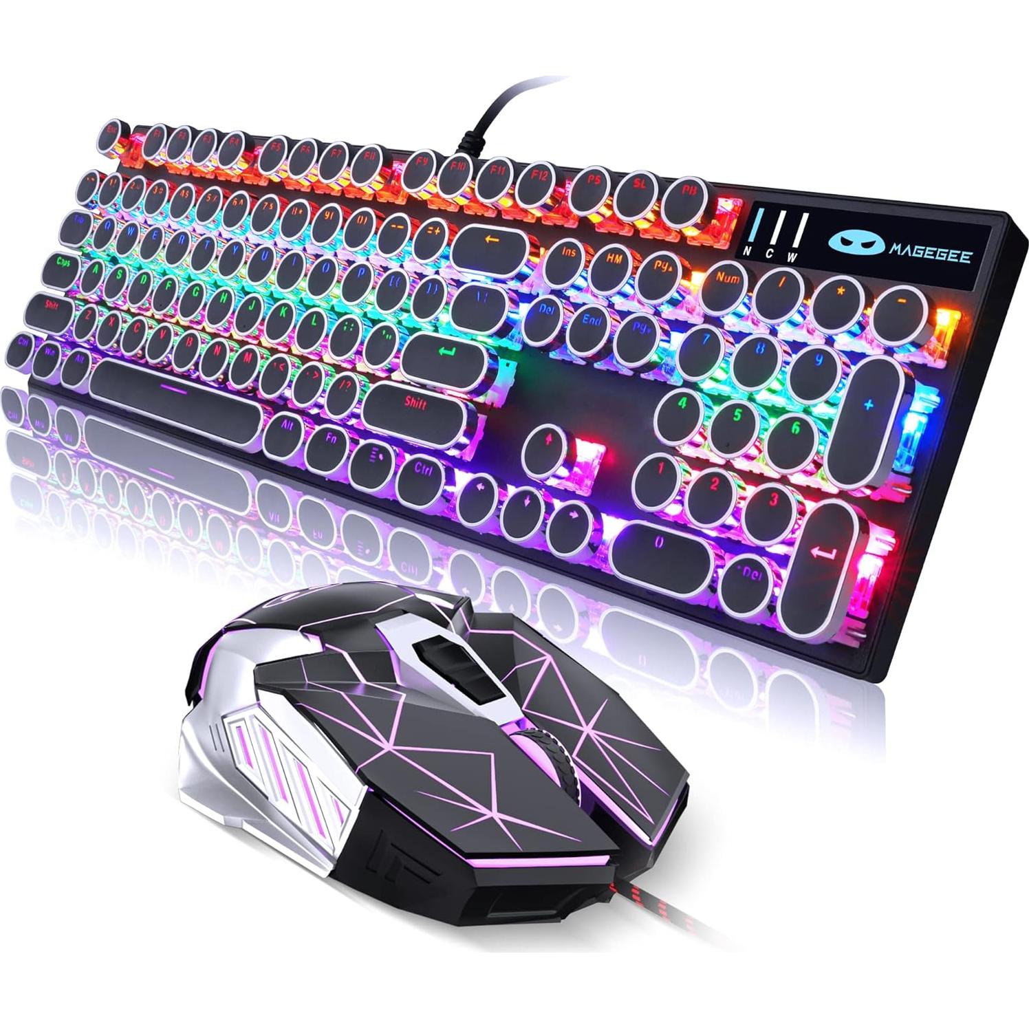 Combo Teclado y Ratón Mecánico Retro Camiysn Negro