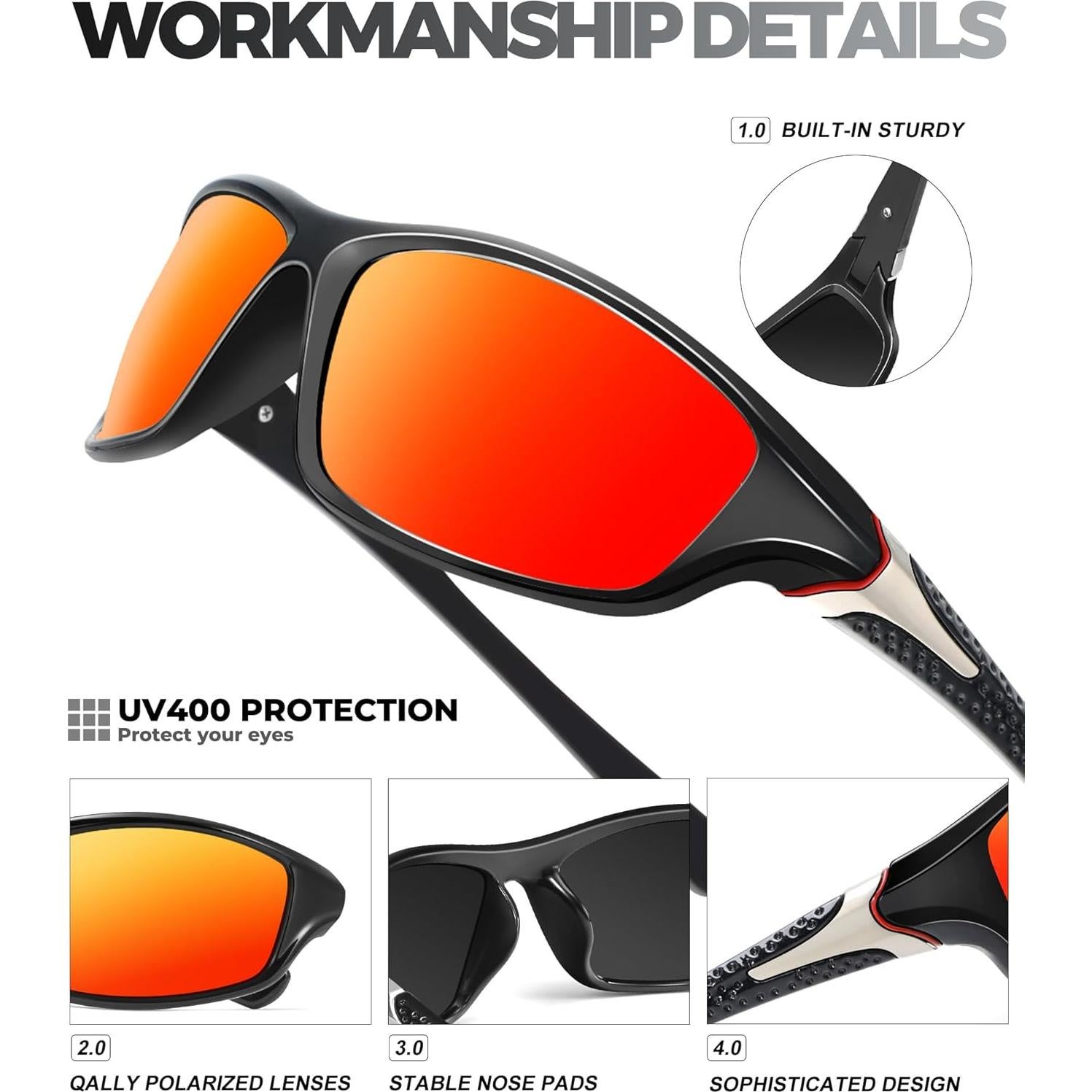 Gafas de sol polarizadas QALLY UV400 para hombres - 3 colores