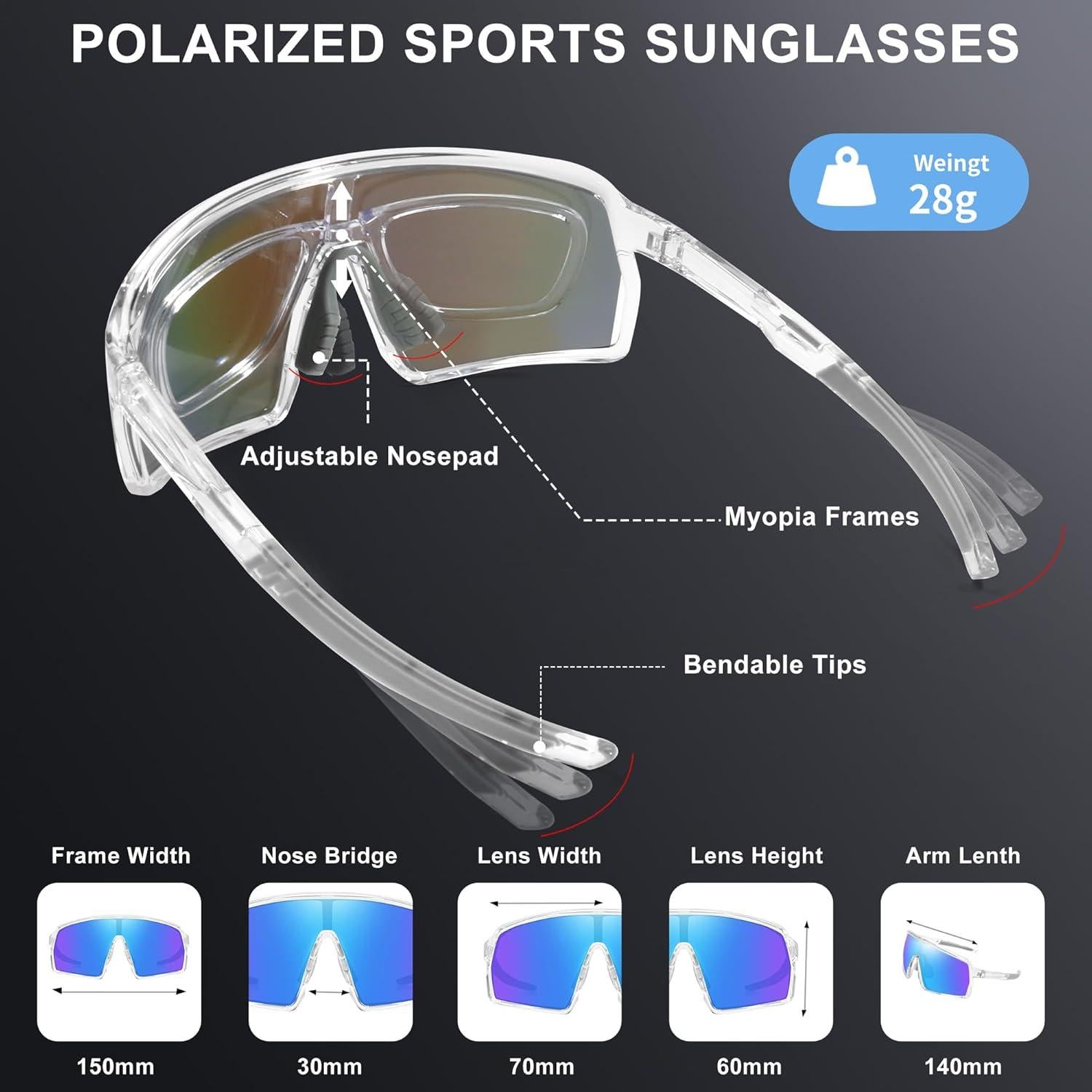 Gafas de sol deportivas Eyeezi Rds1001-C0000 UV400 Polarizadas