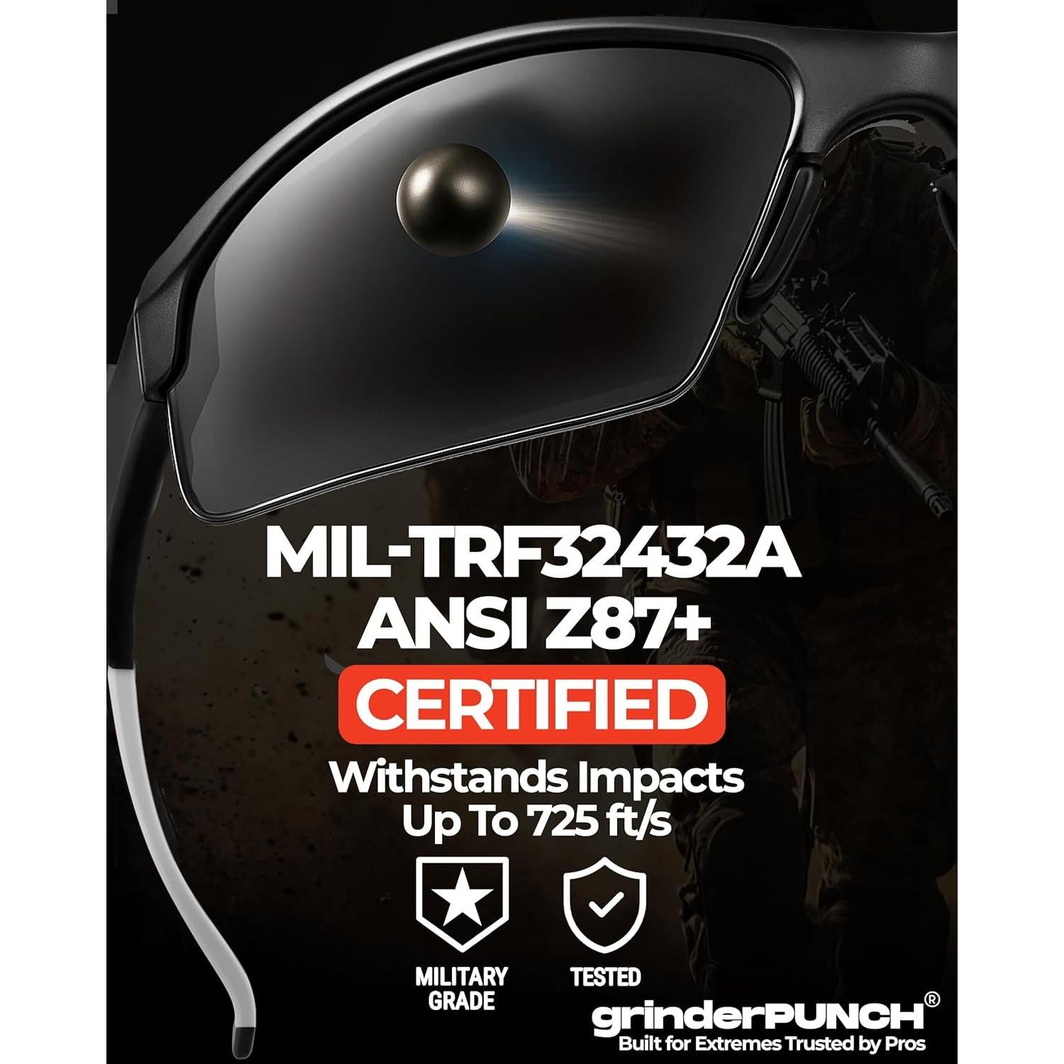 Gafas Tácticas de Tiro GrinderPUNCH Grado Militar UV 100%