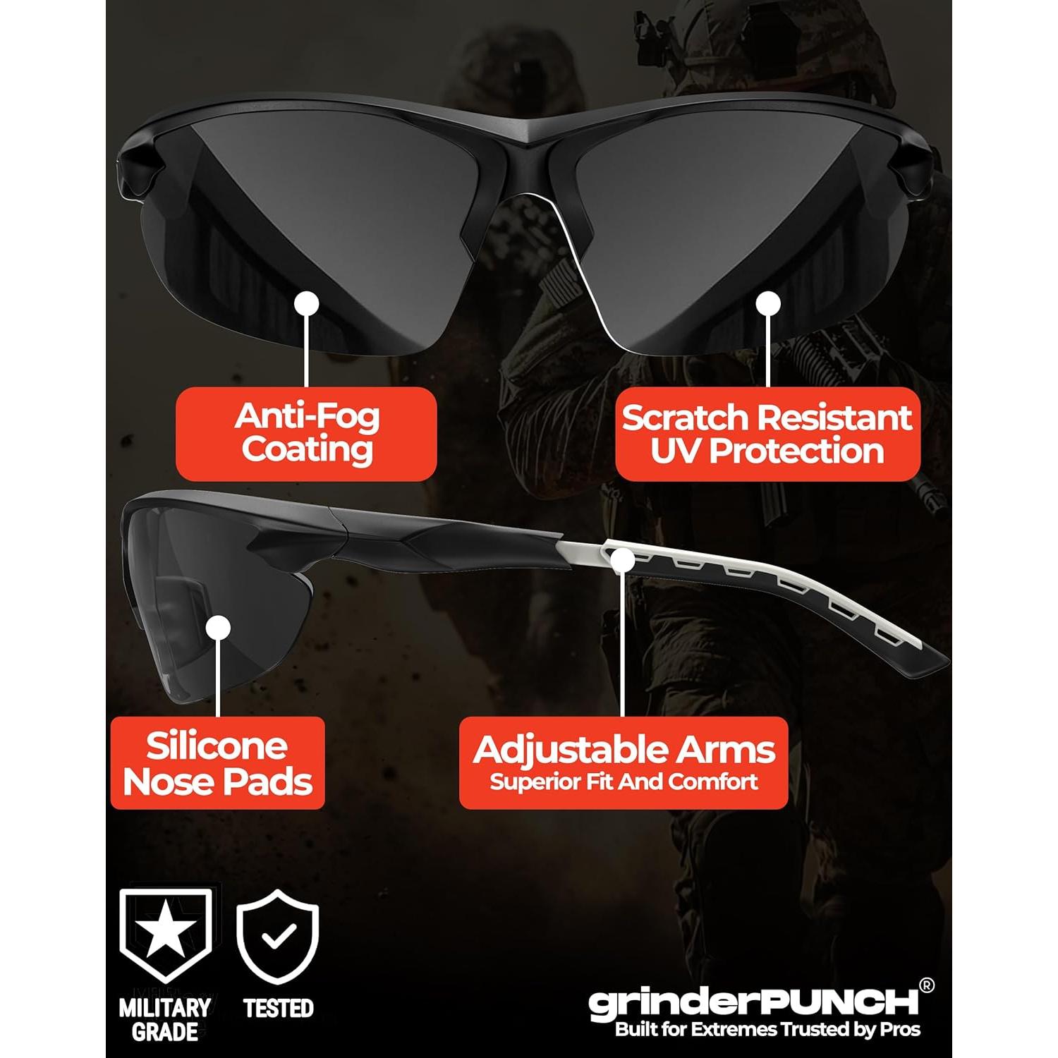 Gafas Tácticas de Tiro GrinderPUNCH Grado Militar UV 100%