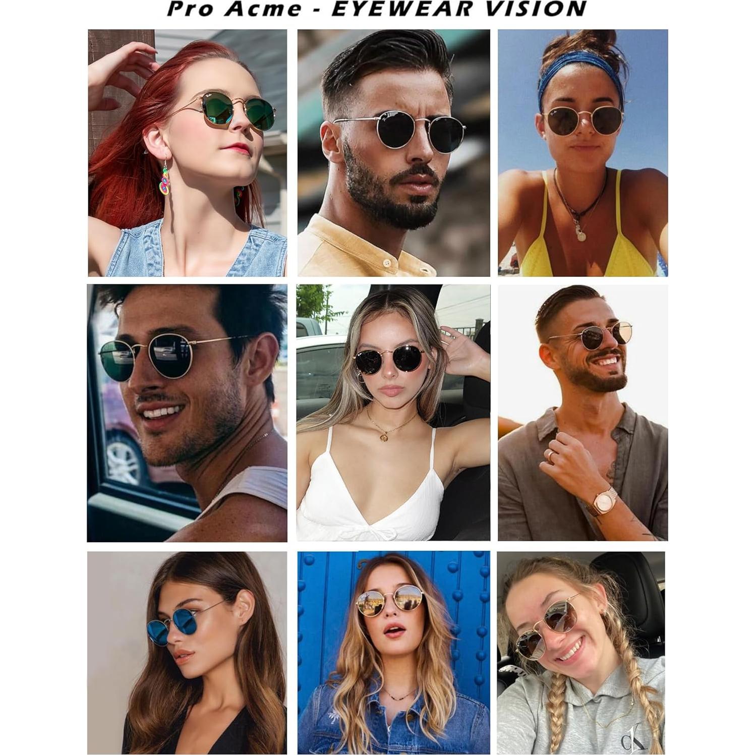 Gafas de Sol Redondas Pro Acme Metal Verde Espejado 50mm