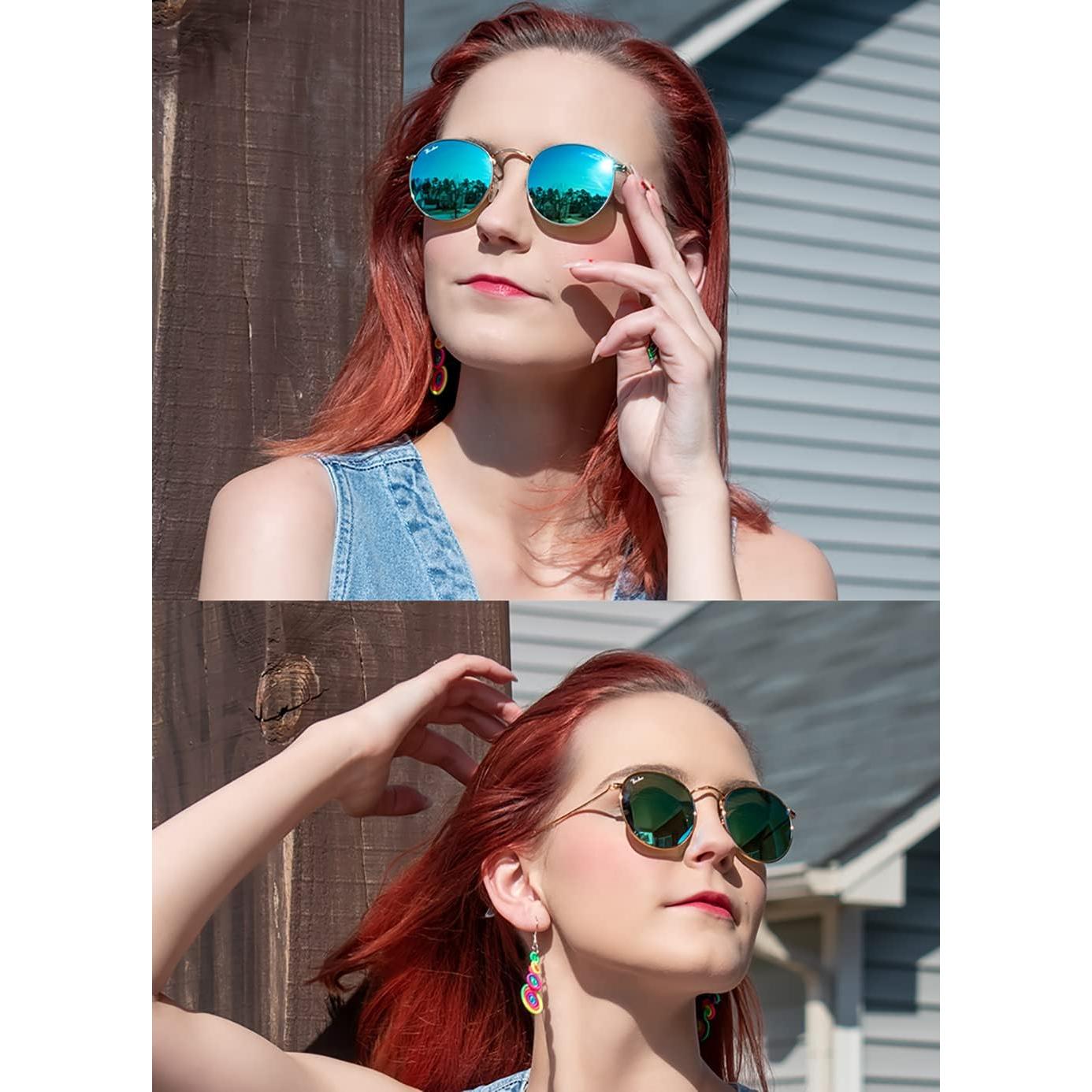 Gafas de Sol Redondas Pro Acme Metal Verde Espejado 50mm