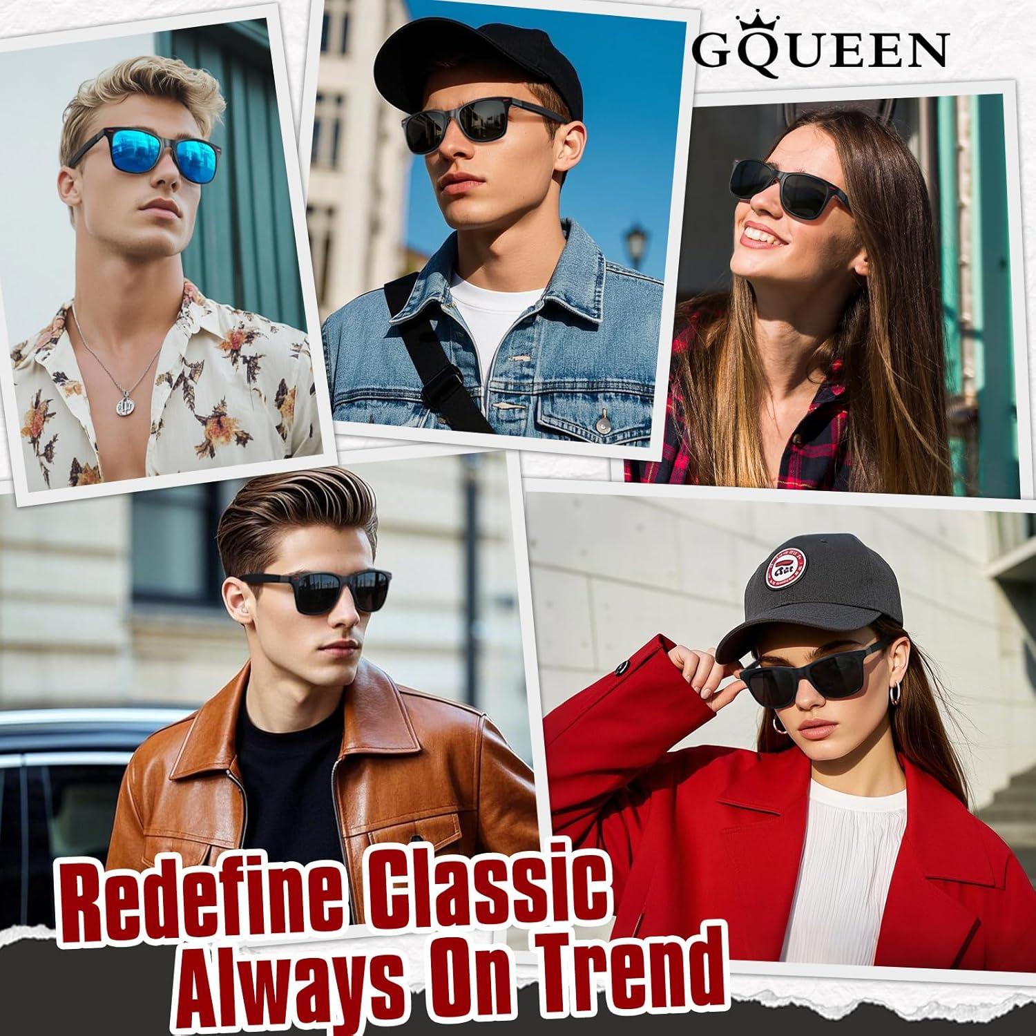 Gafas de Sol Polarizadas GQUEEN UV400 Marco TR90 Negro