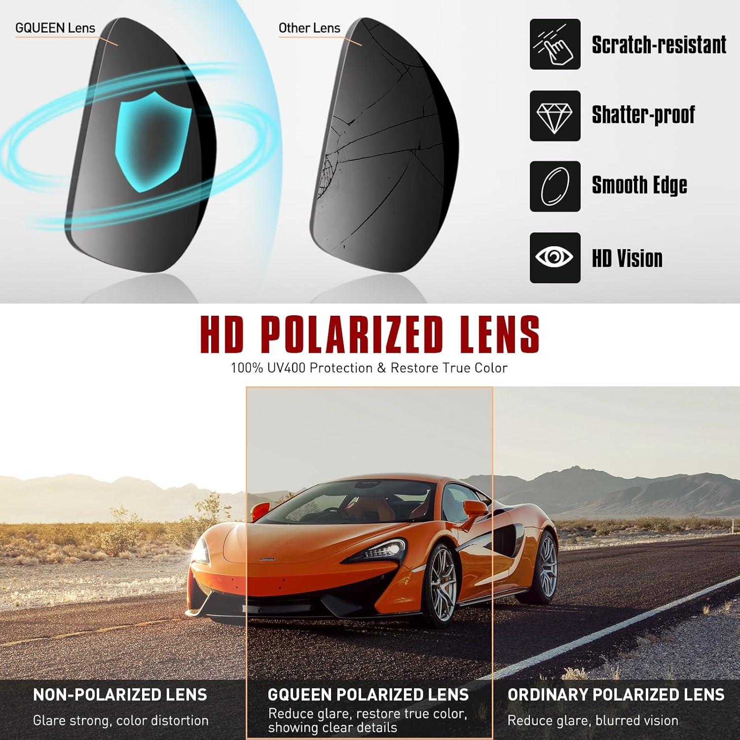 Gafas de Sol Polarizadas GQUEEN UV400 Marco TR90 Negro