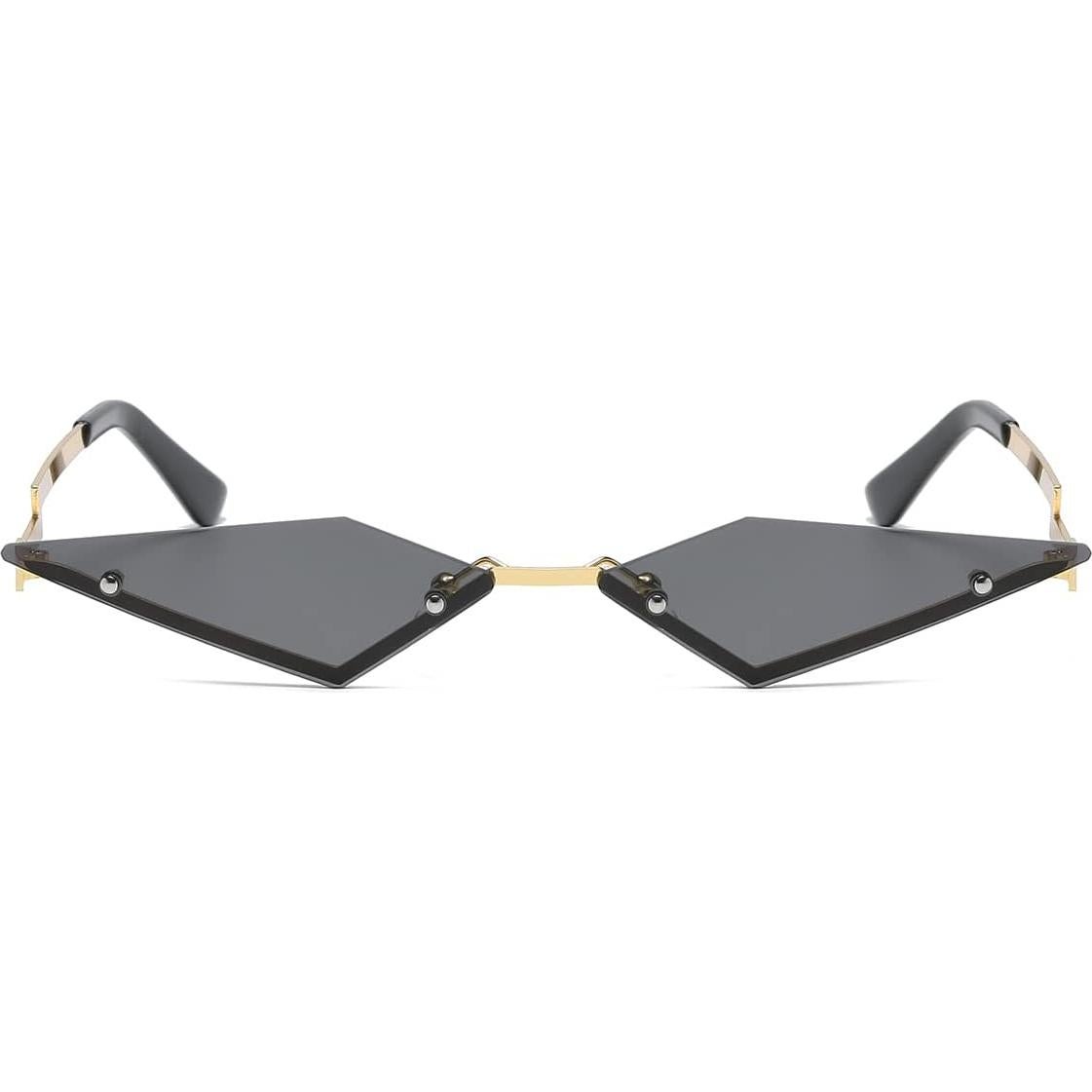 Gafas de sol sin montura JOVAKIT gris, lentes UV400, diseño poligonal