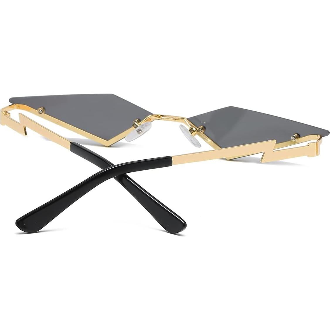 Gafas de sol sin montura JOVAKIT gris, lentes UV400, diseño poligonal