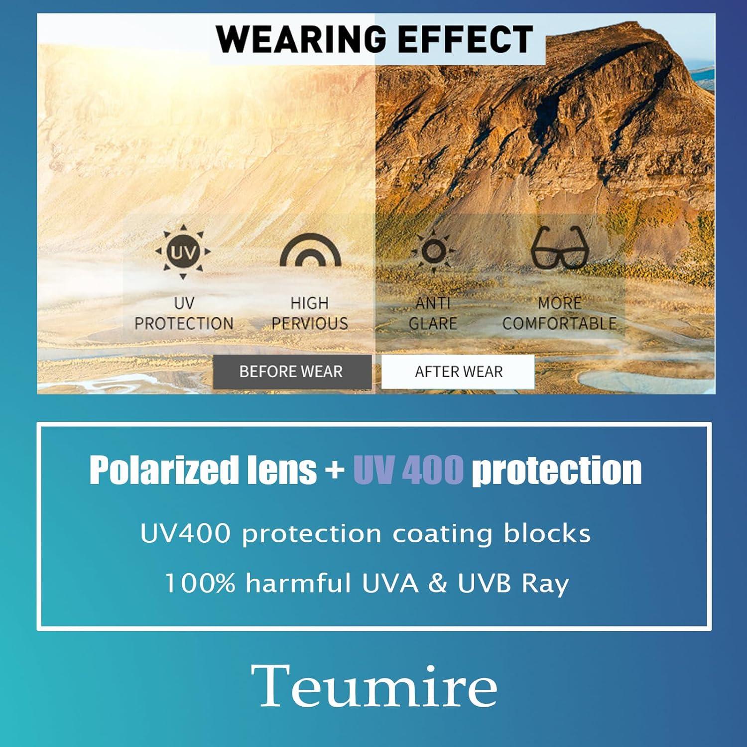 Gafas de sol redondas polarizadas Teumire unisex retro 90s