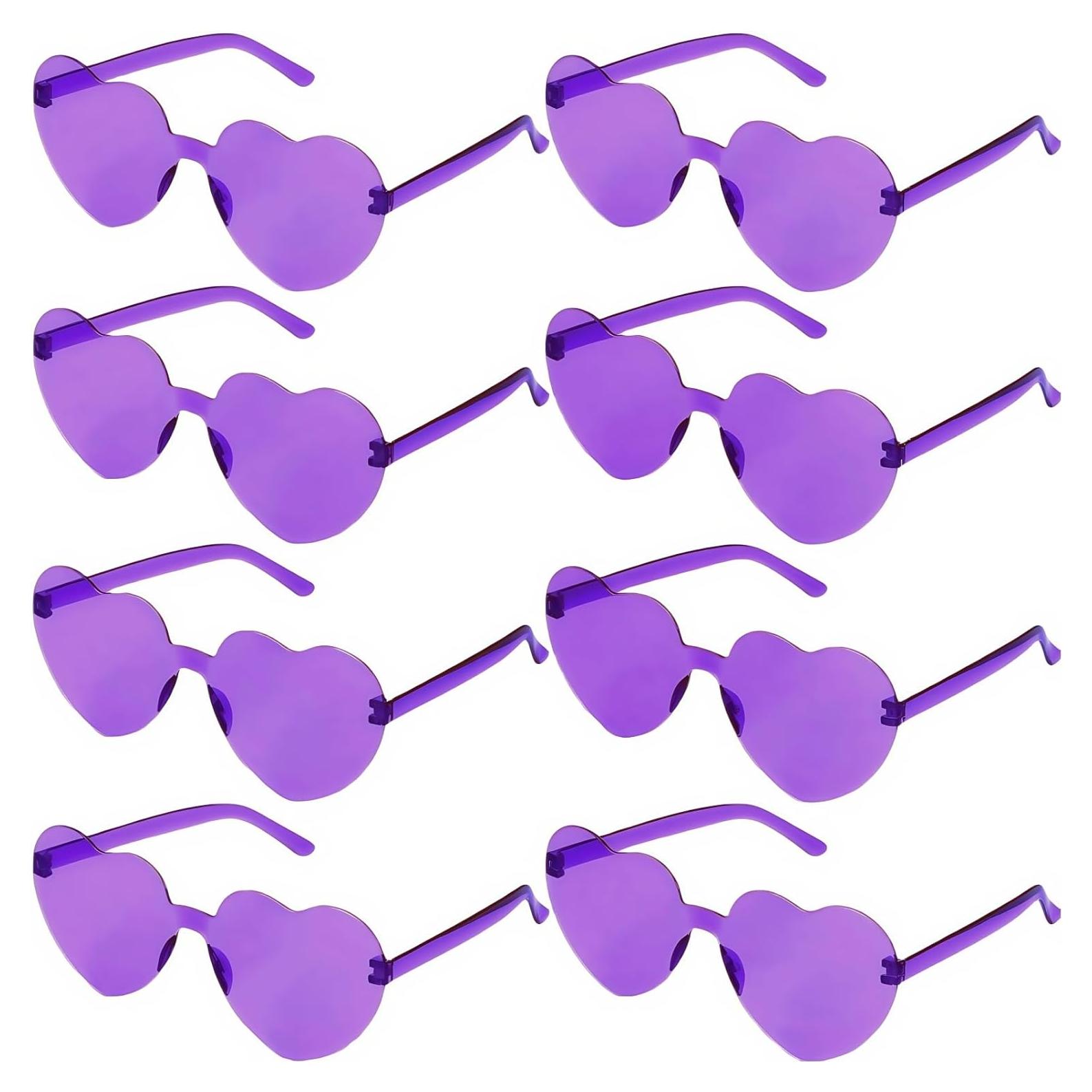 Gafas de Sol Corazón Rosa para Mujeres - 8 Pares Fiesta