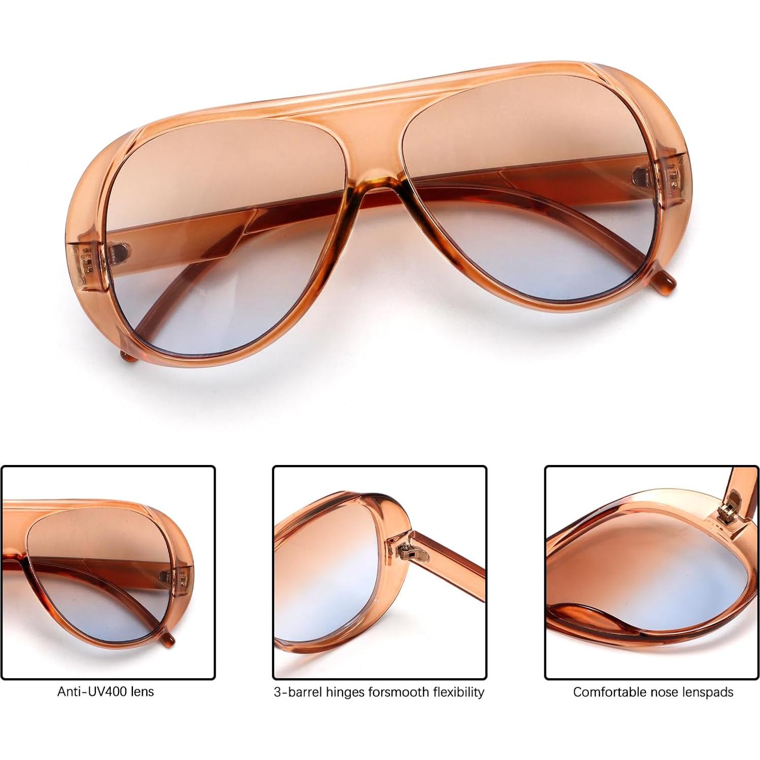 Gafas de sol aviador TYA UV400 grandes para mujeres y hombres