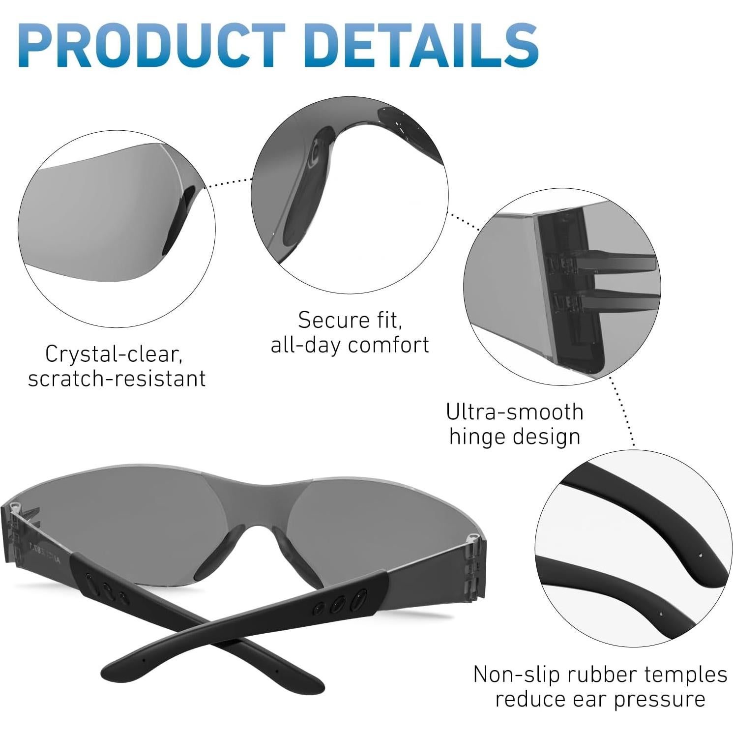 Gafas de Seguridad WFEANG ANSI Z87.1 Resistentes a Rayones