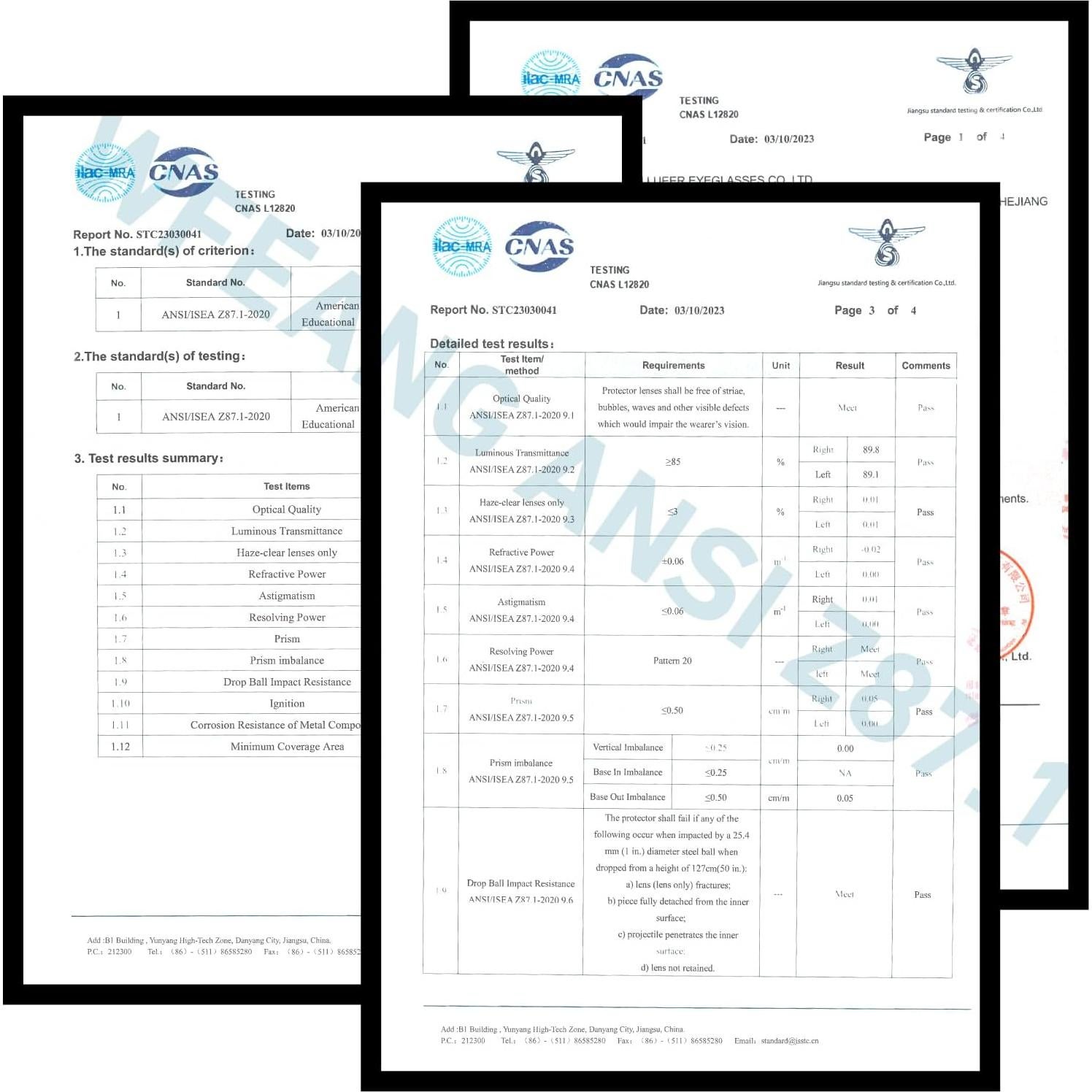Gafas de Seguridad WFEANG ANSI Z87.1 Resistentes a Rayones