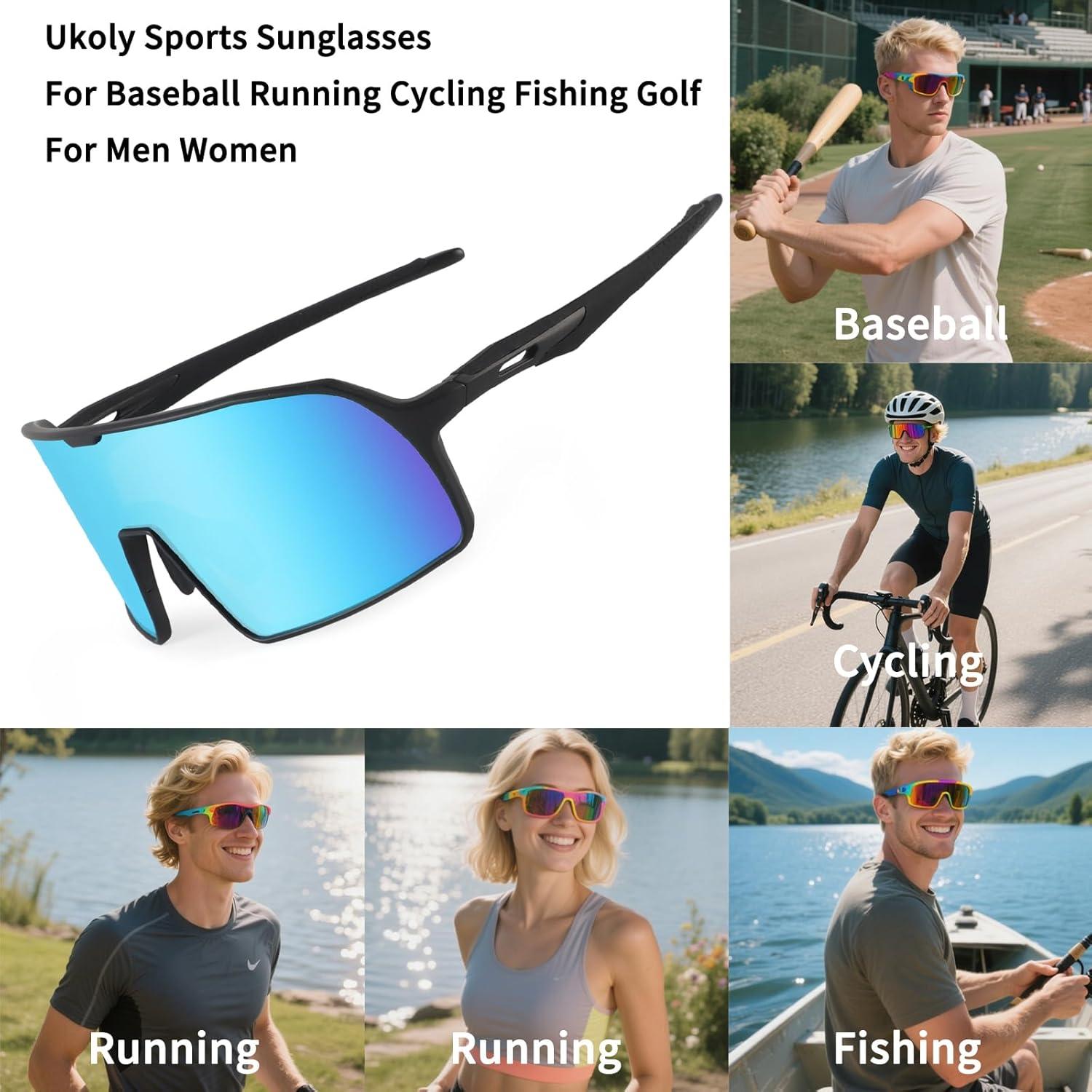 Gafas de sol deportivas Ukoly HD UV400 para hombres y mujeres