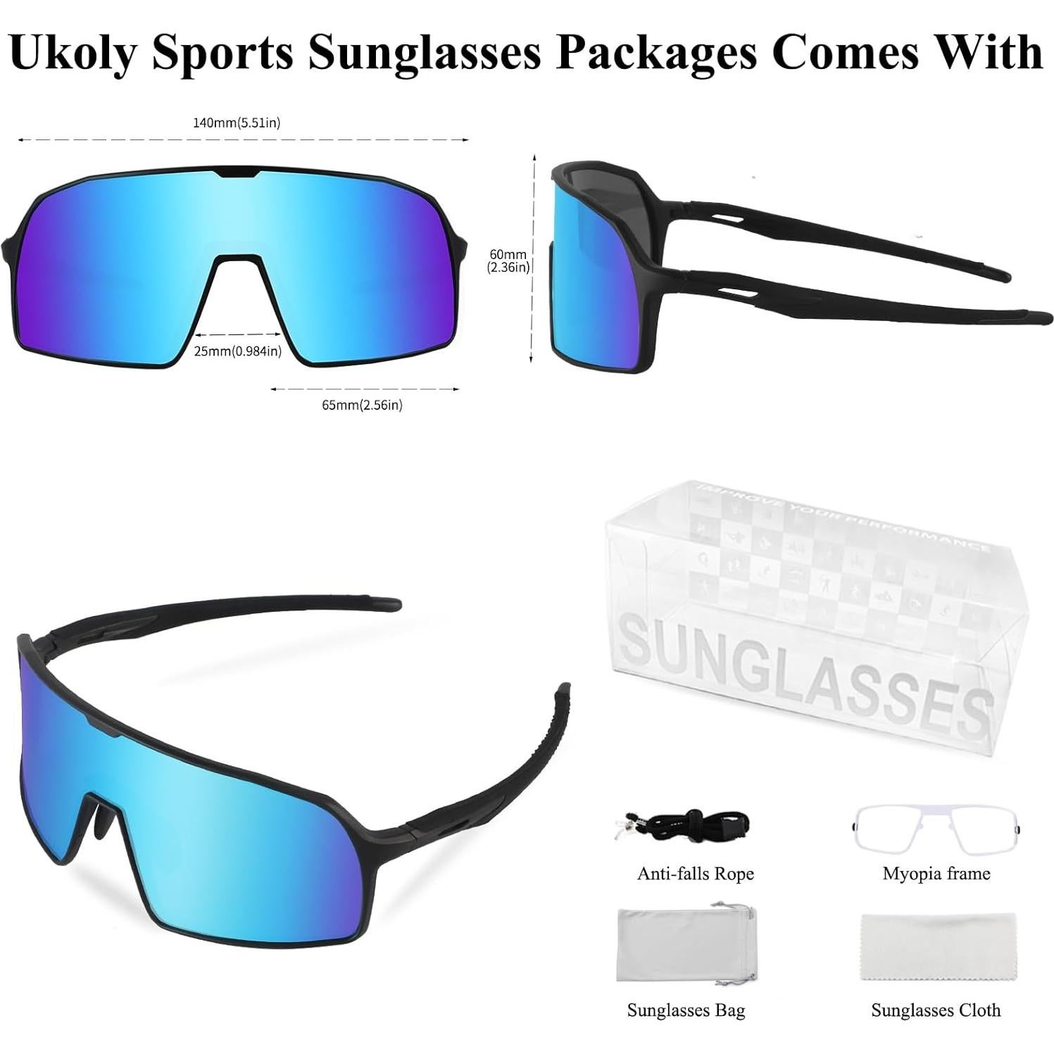 Gafas de sol deportivas Ukoly HD UV400 para hombres y mujeres