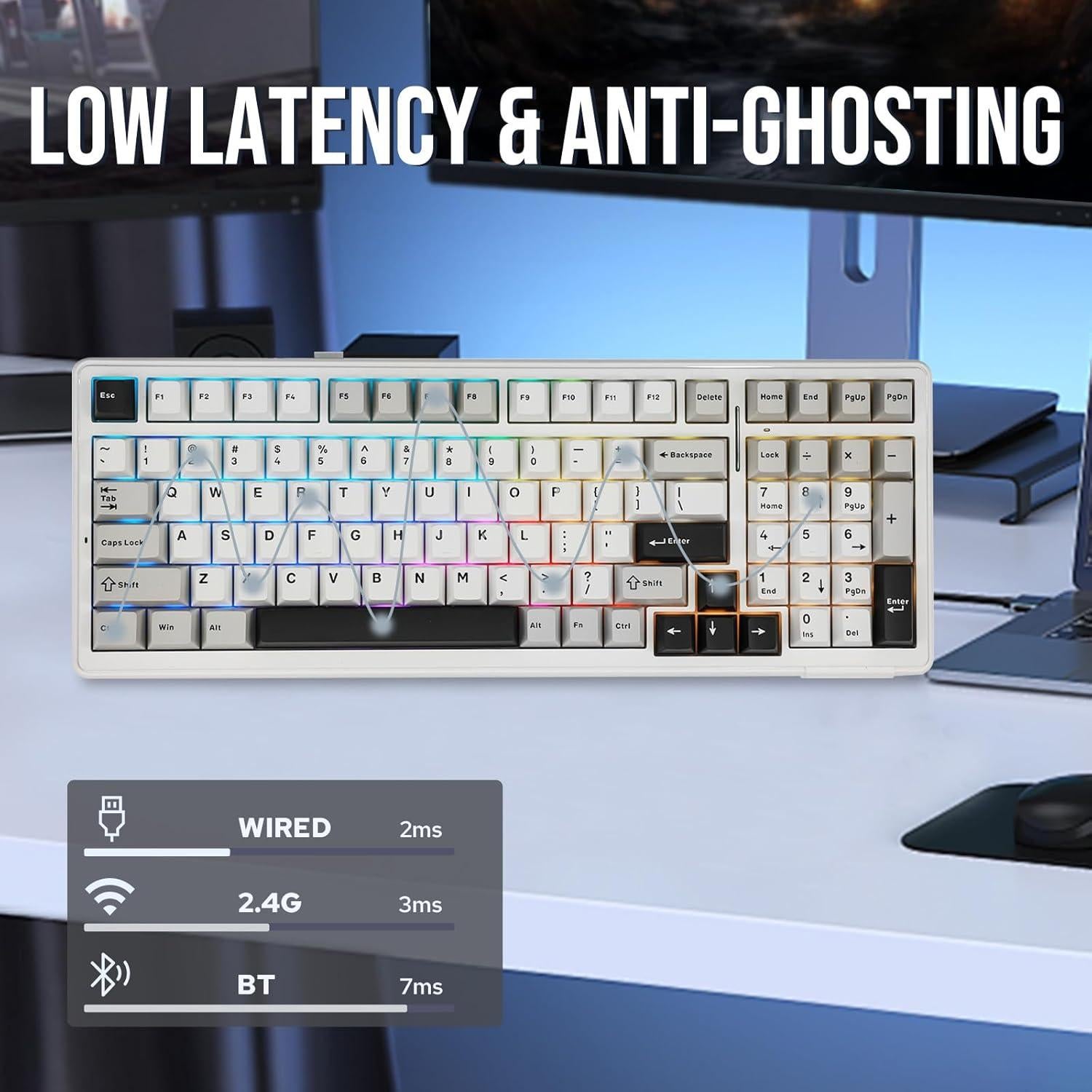 Teclado Mecánico EPOMAKER F99 Inalámbrico 96% Bluetooth USB-C