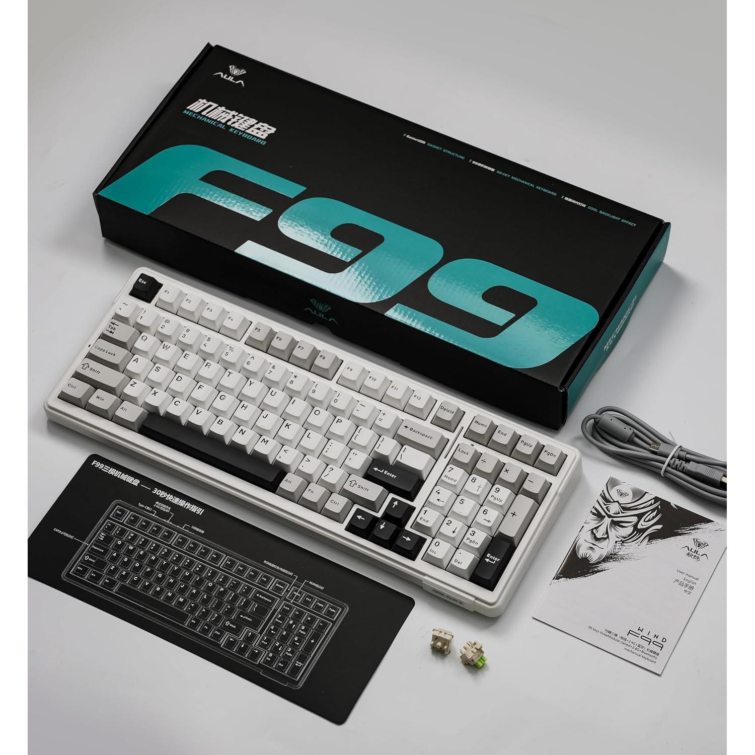 Teclado Mecánico EPOMAKER F99 Inalámbrico 96% Bluetooth USB-C