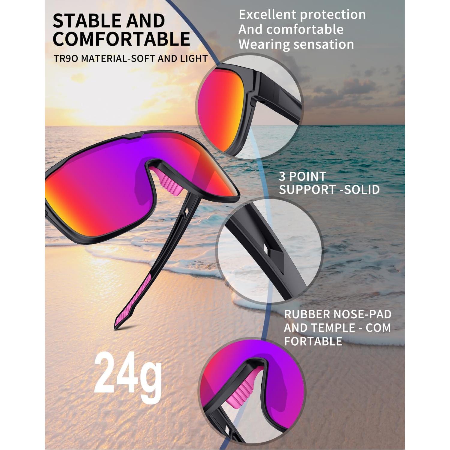 Gafas de sol deportivas polarizadas Rosemal UV400 para ciclismo