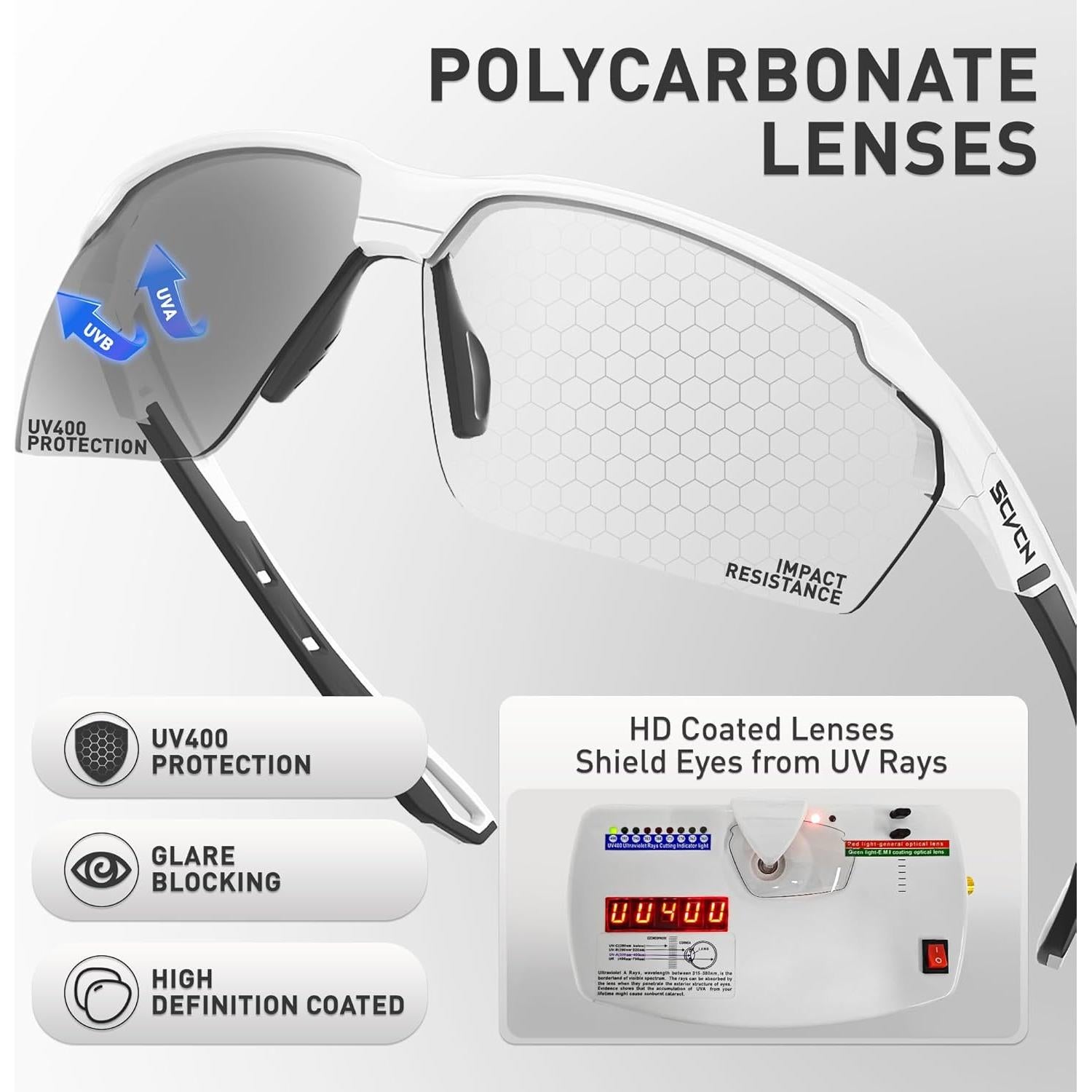 Gafas de sol fotocromáticas SCVCN UV400 para deportes unisex