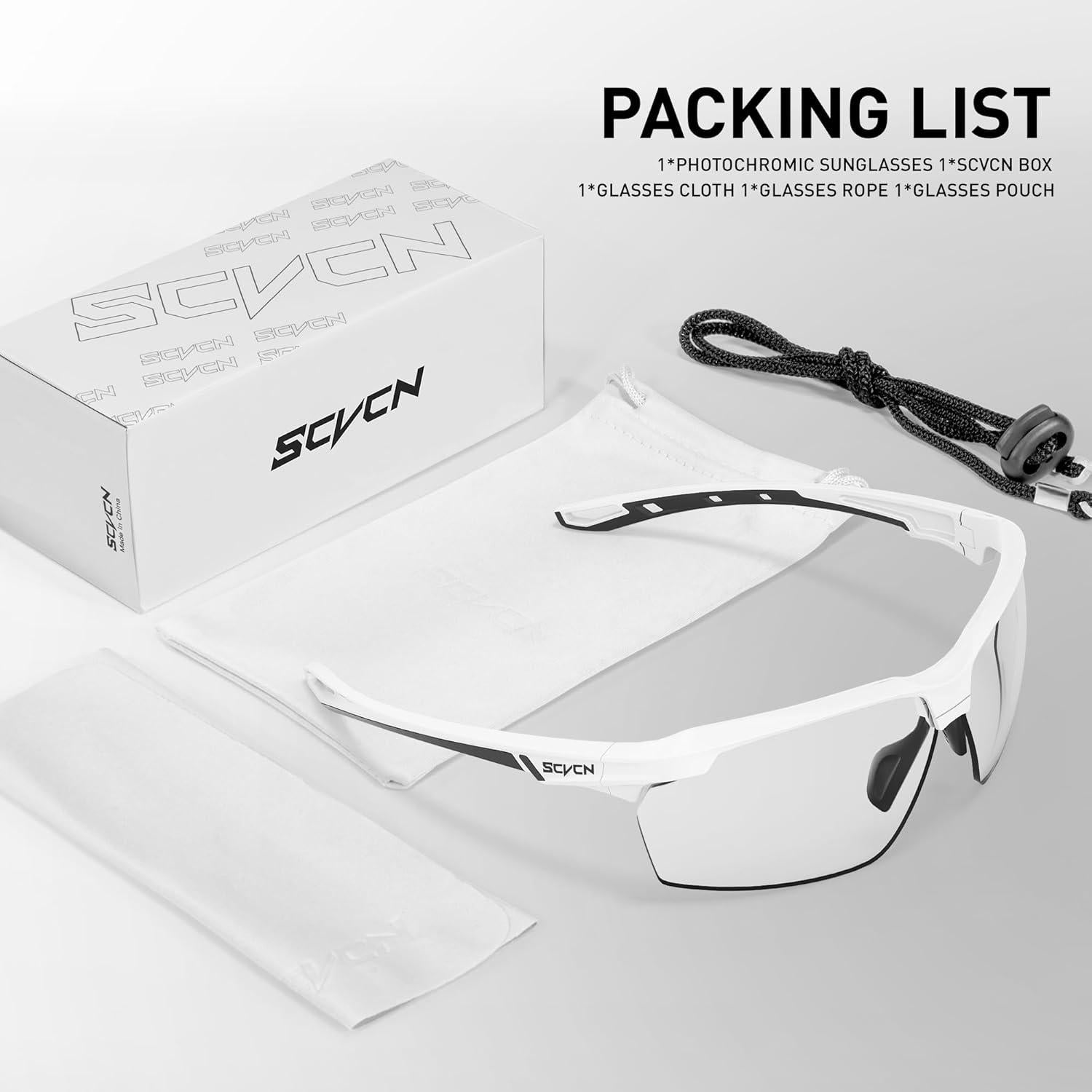 Gafas de sol fotocromáticas SCVCN UV400 para deportes unisex