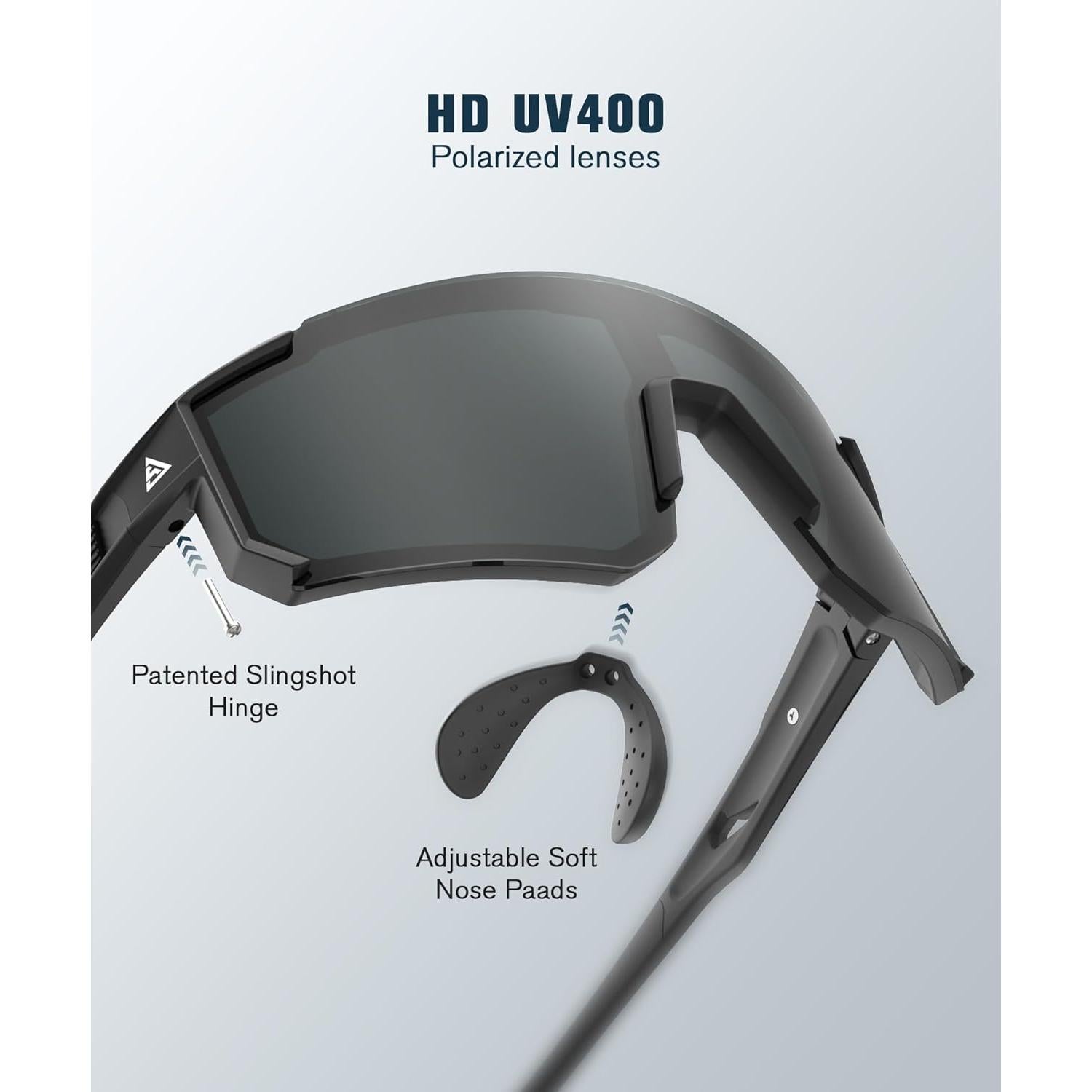 Gafas de sol deportivas polarizadas QALLY UV400 para hombres