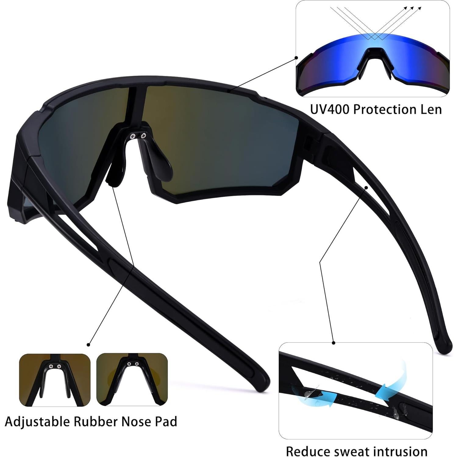 Gafas de sol deportivas GLARDEFE UV400 para correr y ciclismo