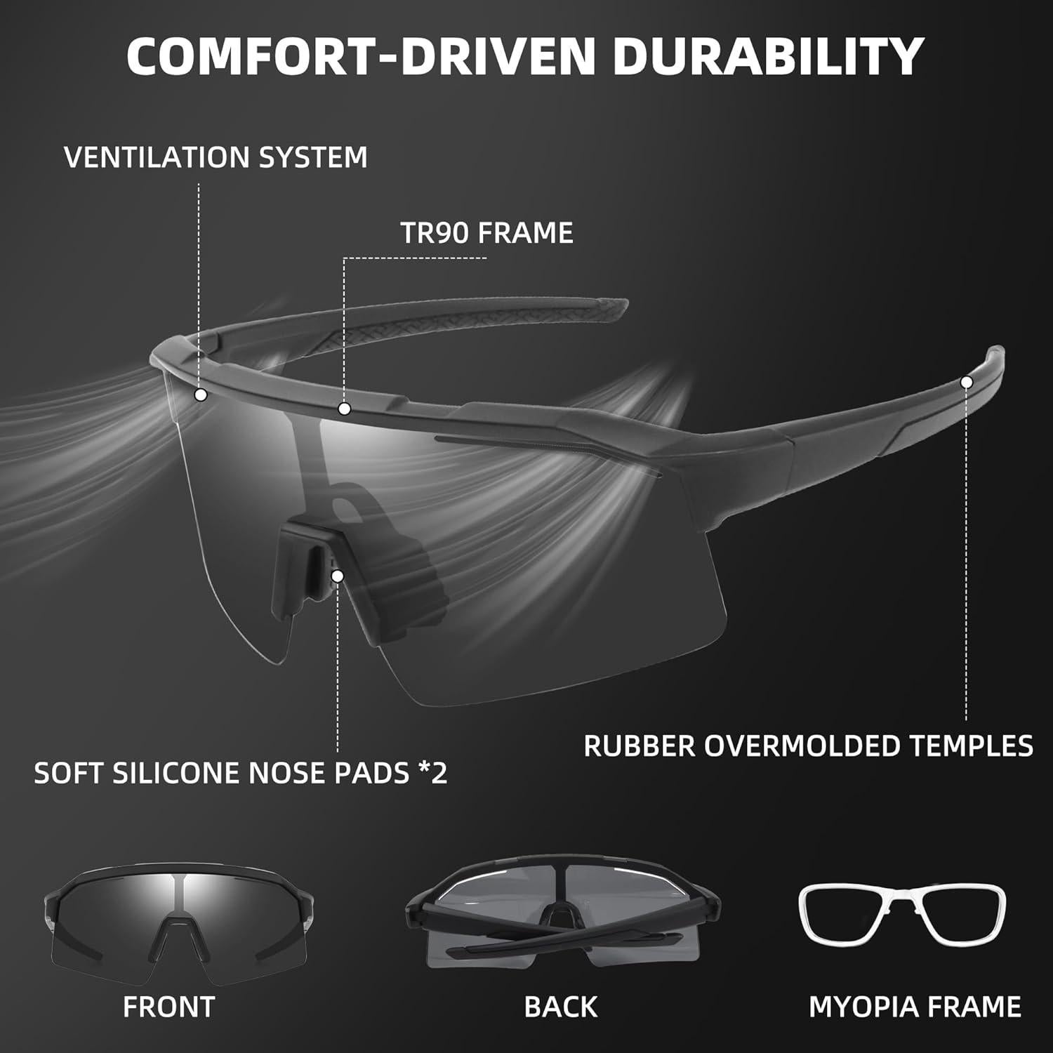Gafas de sol deportivas polarizadas Sunbowglint UV400 irrompibles