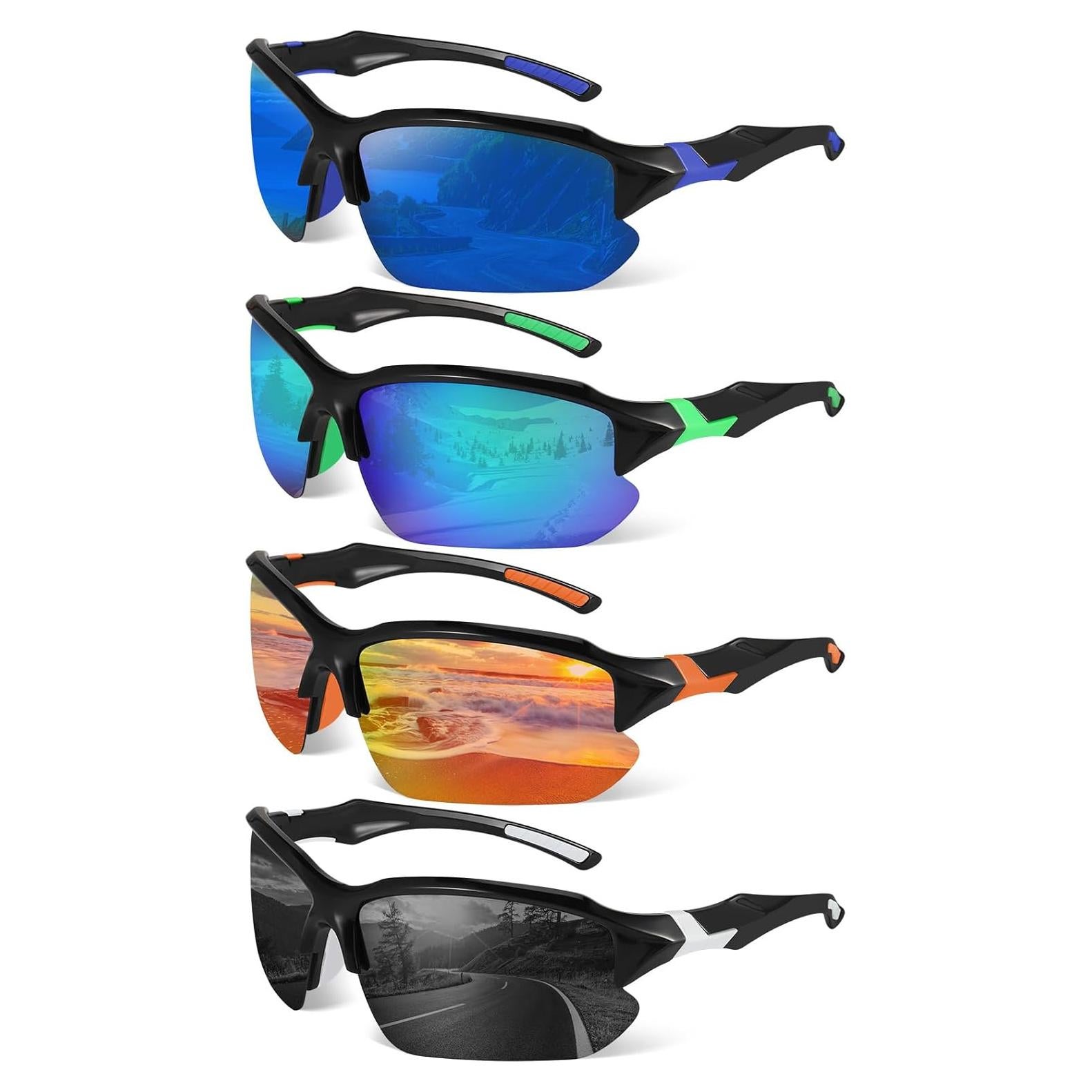 Paquete de 4 Gafas de Sol Deportivas Polarizadas UV400