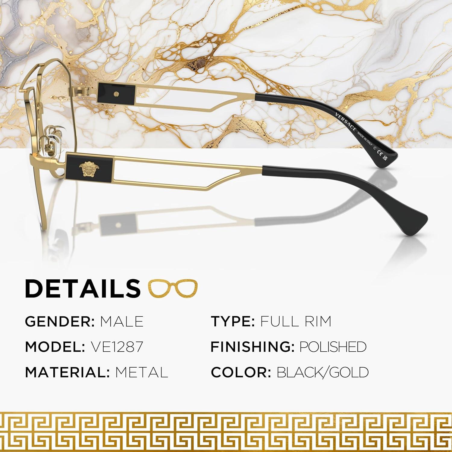 Gafas Versace VE1287 No Polarizadas para Hombre - Metal Negro/Dorado