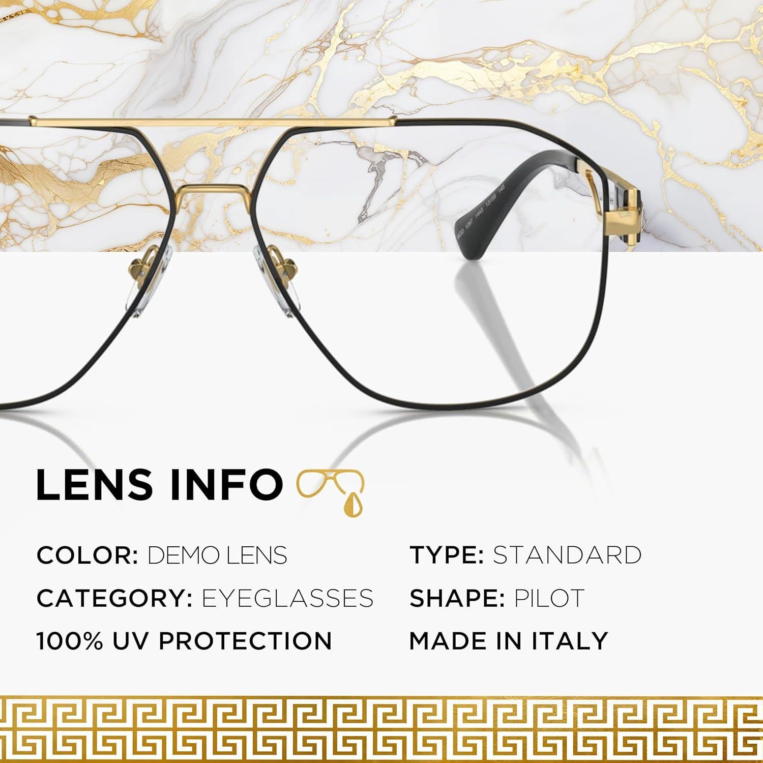 Gafas Versace VE1287 No Polarizadas para Hombre - Metal Negro/Dorado