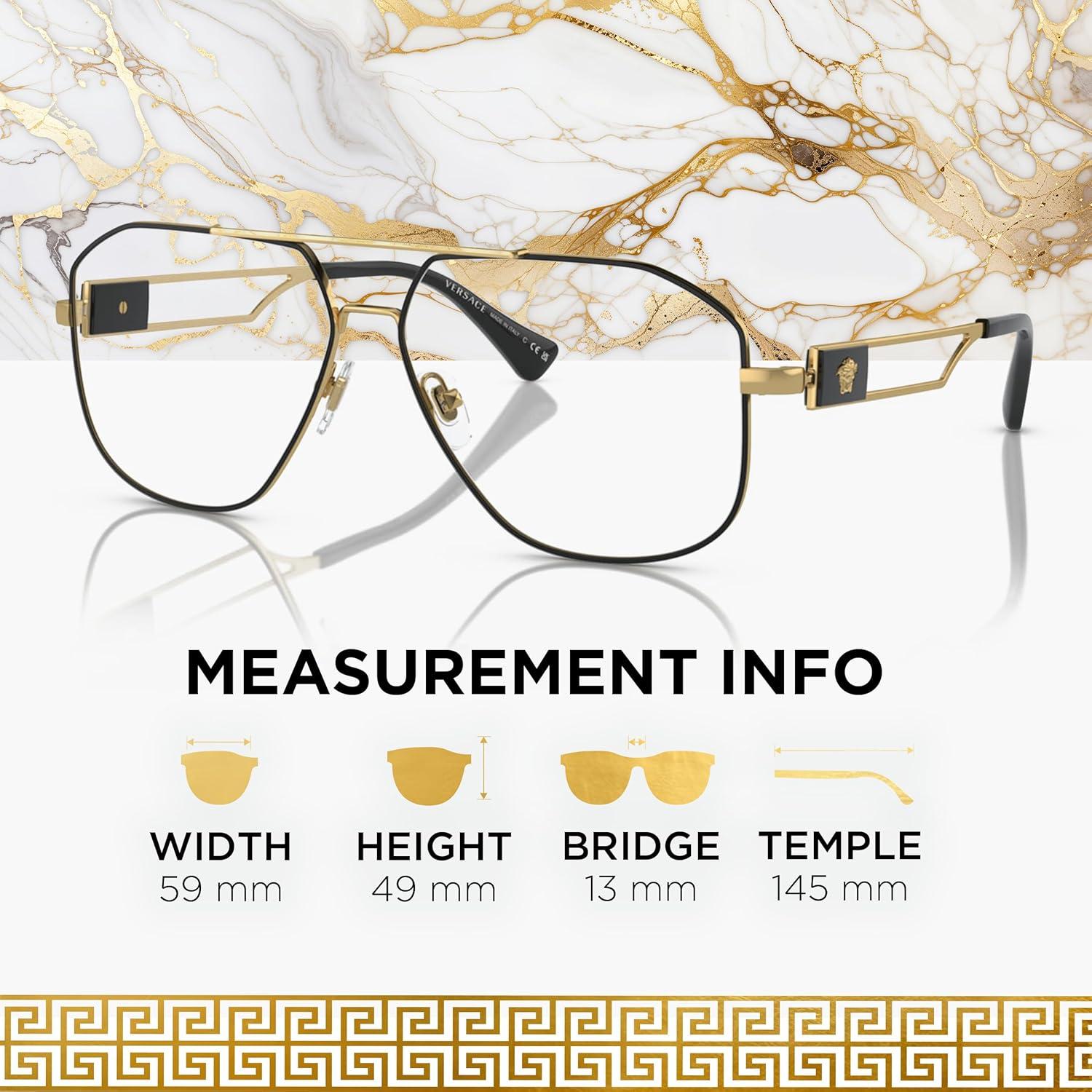 Gafas Versace VE1287 No Polarizadas para Hombre - Metal Negro/Dorado