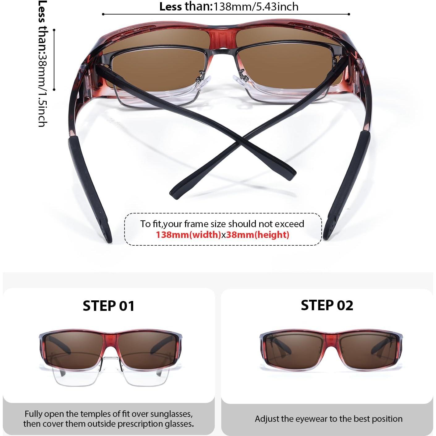 Gafas de sol polarizadas VIEWBETTER Fit Over UV400 Marrón