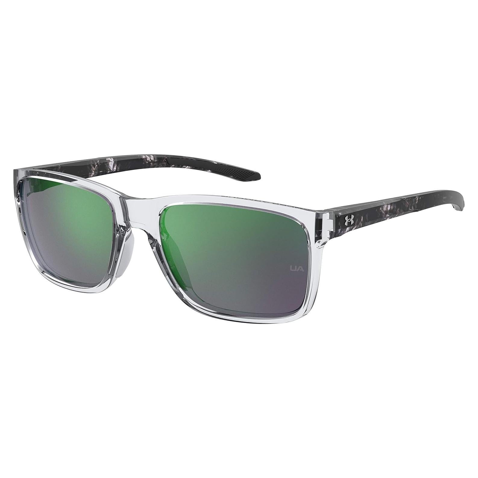 Gafas de sol rectangulares Under Armour UA Hustle, lentes espejo verdes