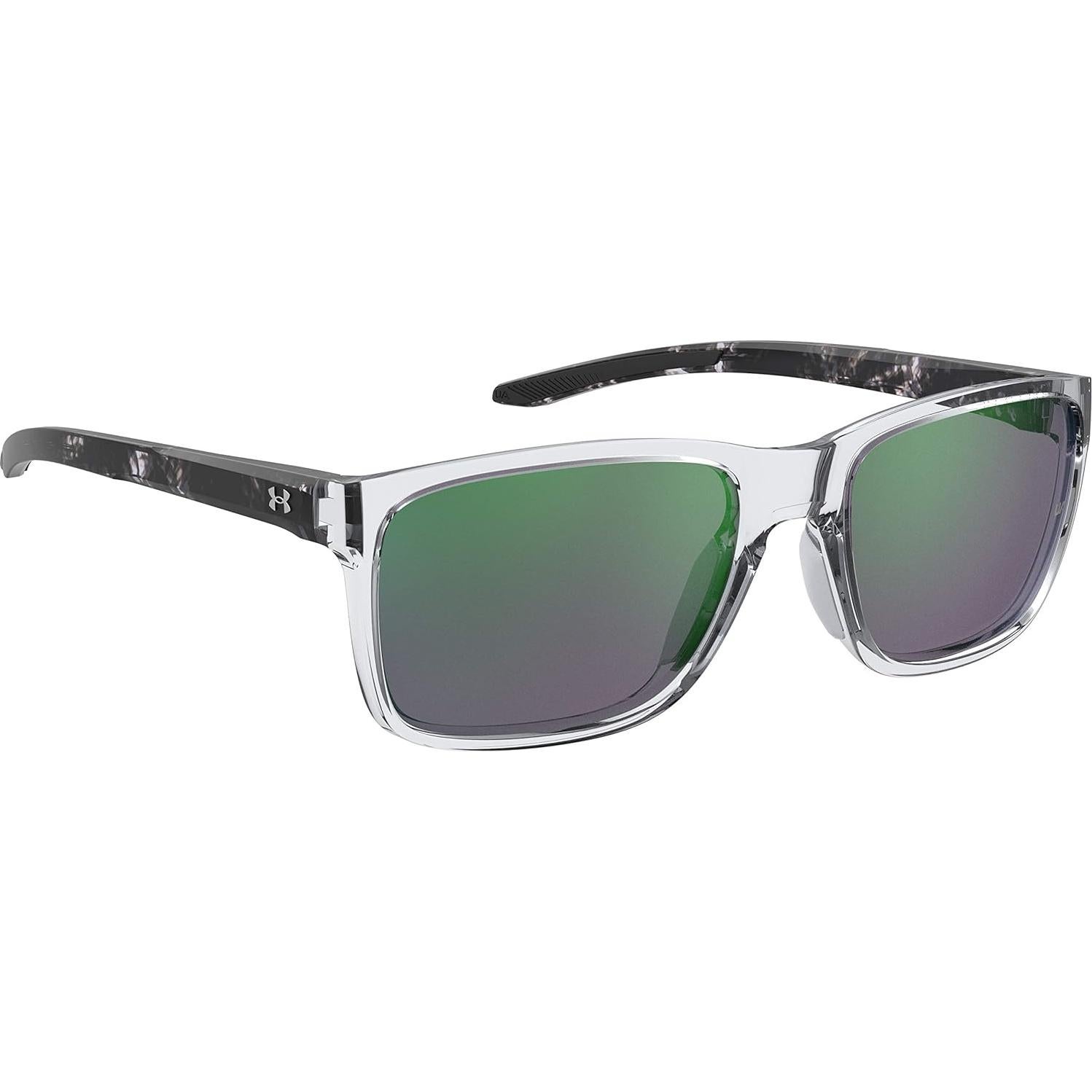 Gafas de sol rectangulares Under Armour UA Hustle, lentes espejo verdes