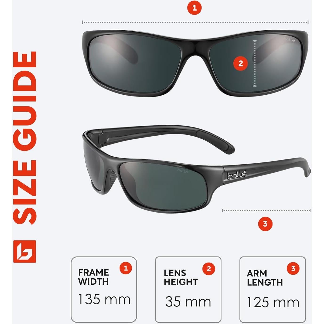 Gafas de Sol Bollé Anaconda 64mm Polarizadas para Hombres
