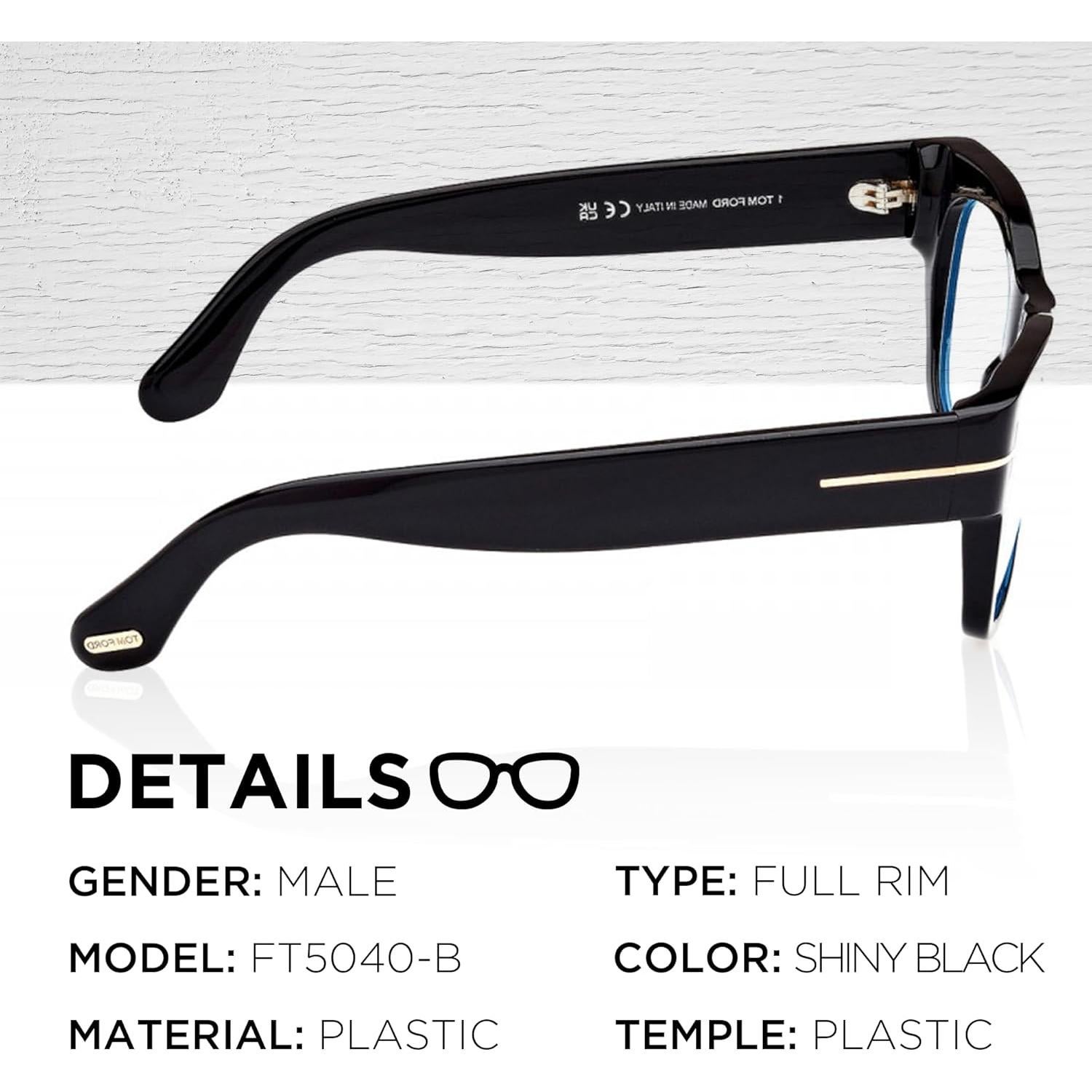 Marco de Gafas Tom Ford FT5040-B Cuadradas + Kit de Limpieza