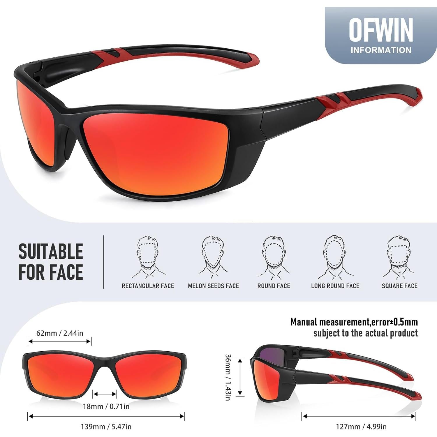 Gafas de sol deportivas OFWIN polarizadas UV400 unisex