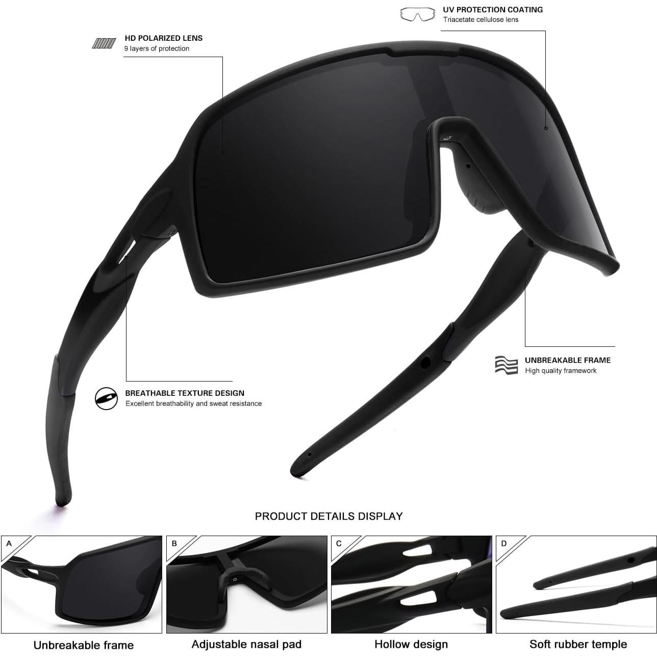 Gafas de sol deportivas polarizadas UV400 para ciclismo - Unisex