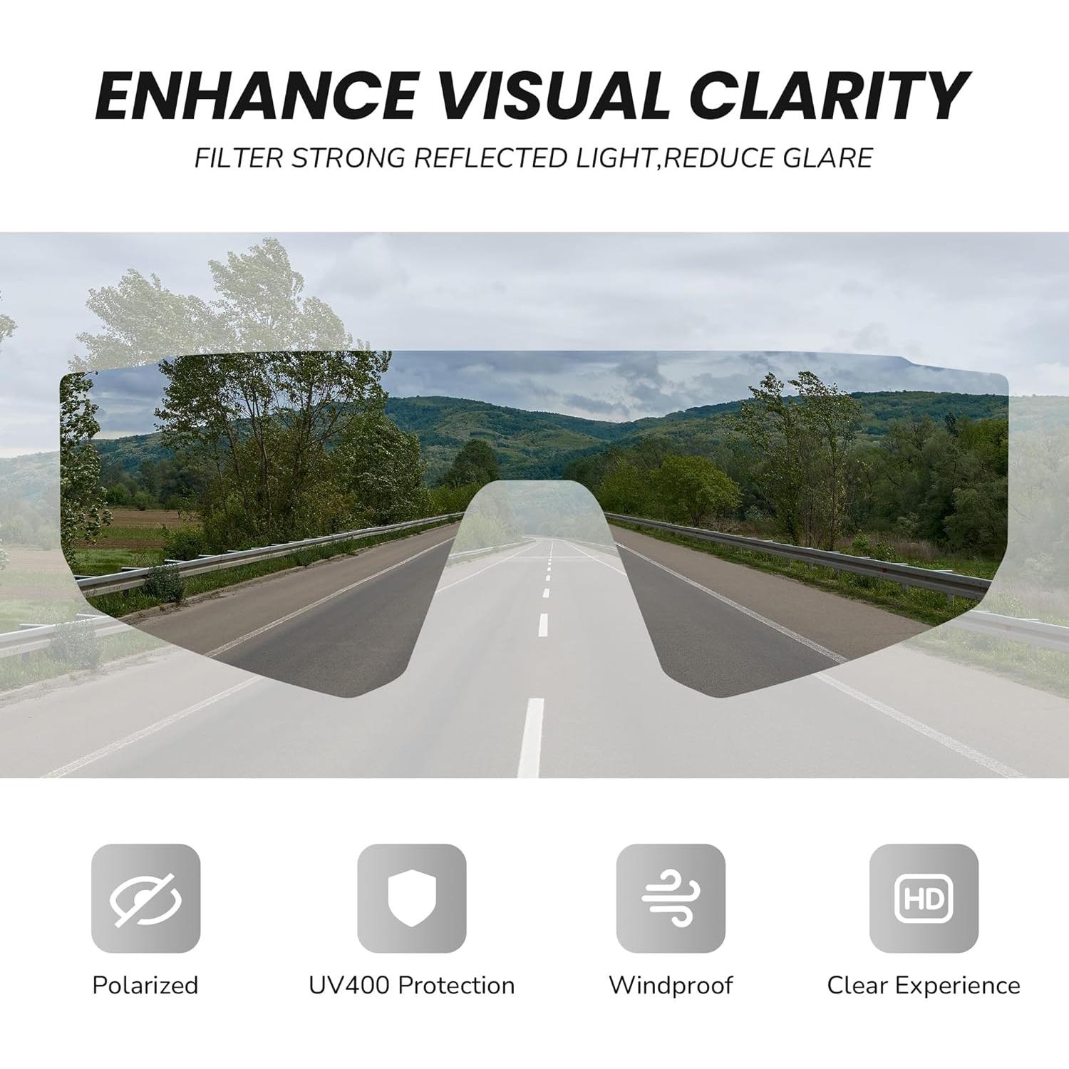 Gafas de sol polarizadas UV400 para deportes - Marco blanco/Lente rosa