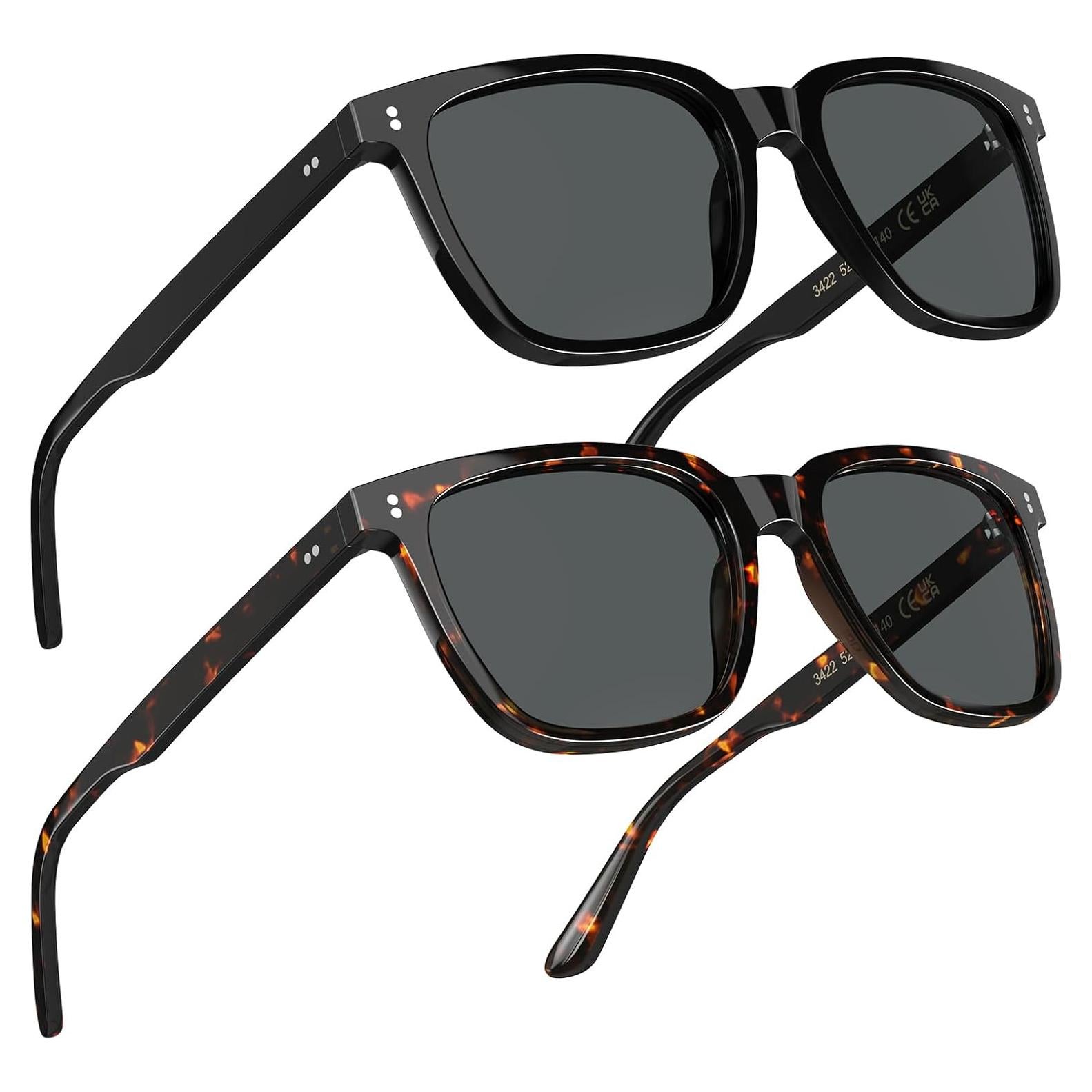 Gafas de Sol Retro Polarizadas STGATN 2 Paquetes UV 100%
