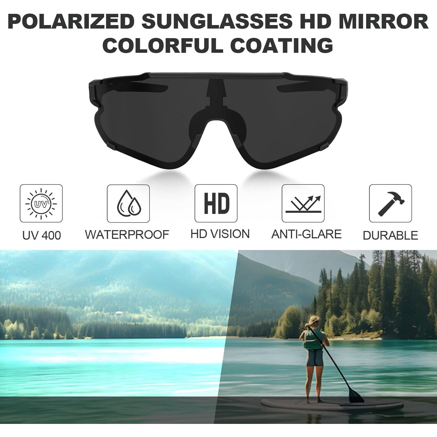 Gafas de sol deportivas polarizadas UV400 para correr y ciclismo