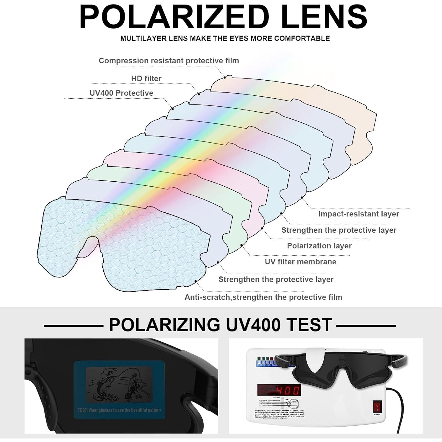 Gafas de sol deportivas polarizadas UV400 para correr y ciclismo