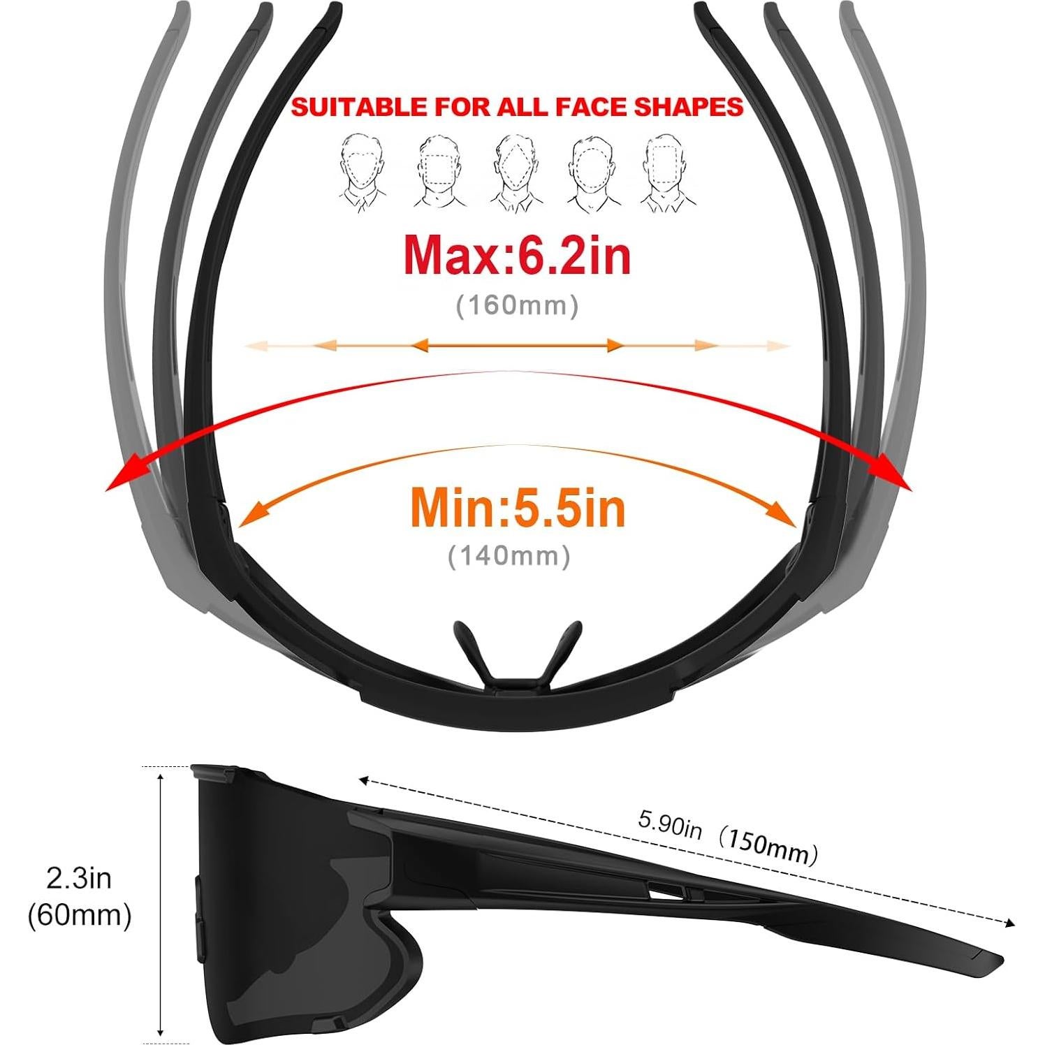 Gafas de sol deportivas polarizadas UV400 para correr y ciclismo