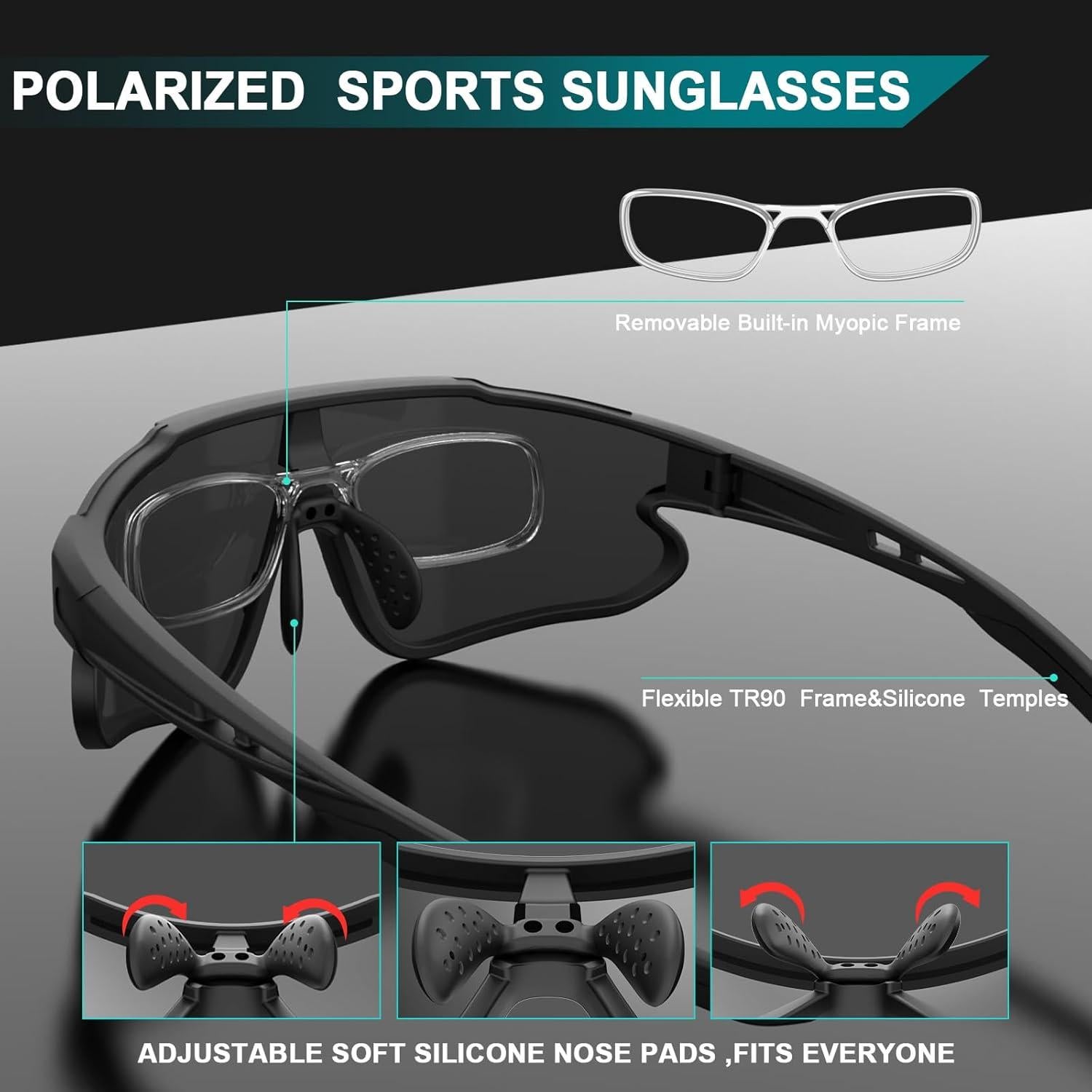 Gafas de sol deportivas polarizadas UV400 para correr y ciclismo