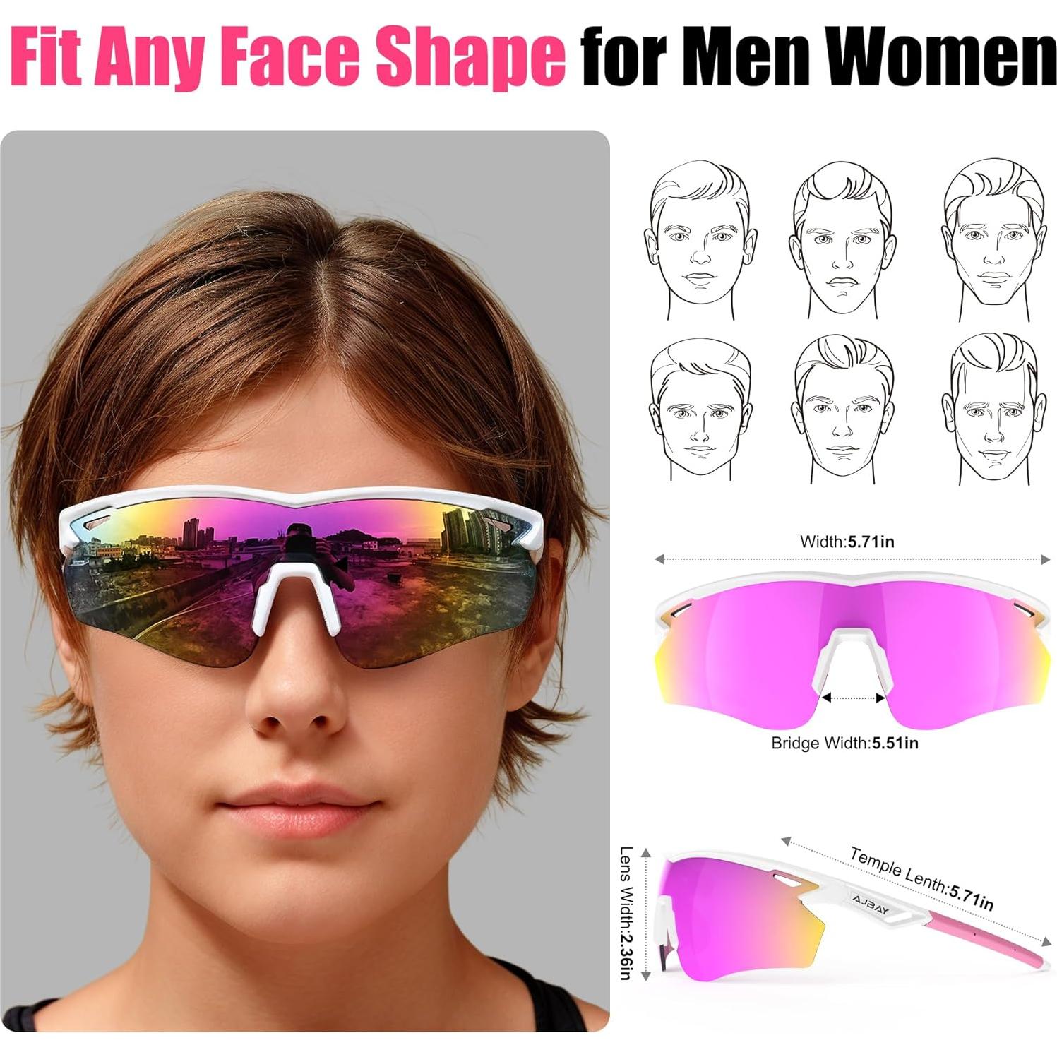 Gafas de sol deportivas polarizadas TR90 unisex - Blanco Rosa