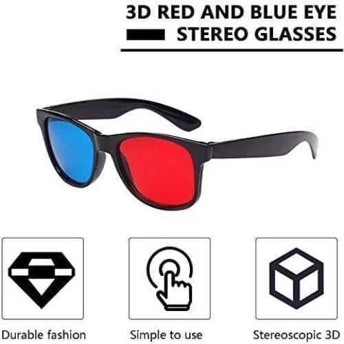 Gafas 3D Anáglifas Rojas y Azules Fansoftiks - 4 Piezas