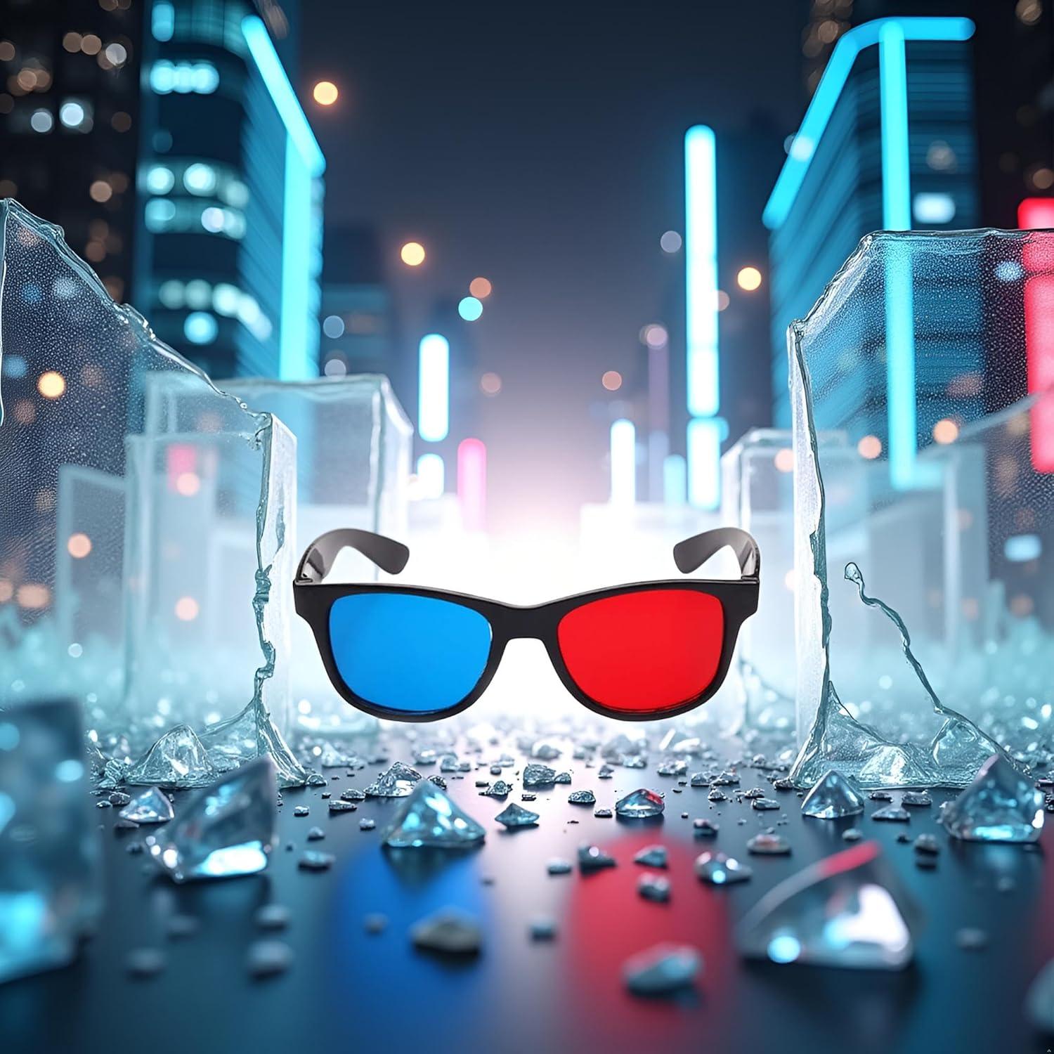 Gafas 3D Universales Junfamilee Rojas y Azules para TV y Juegos